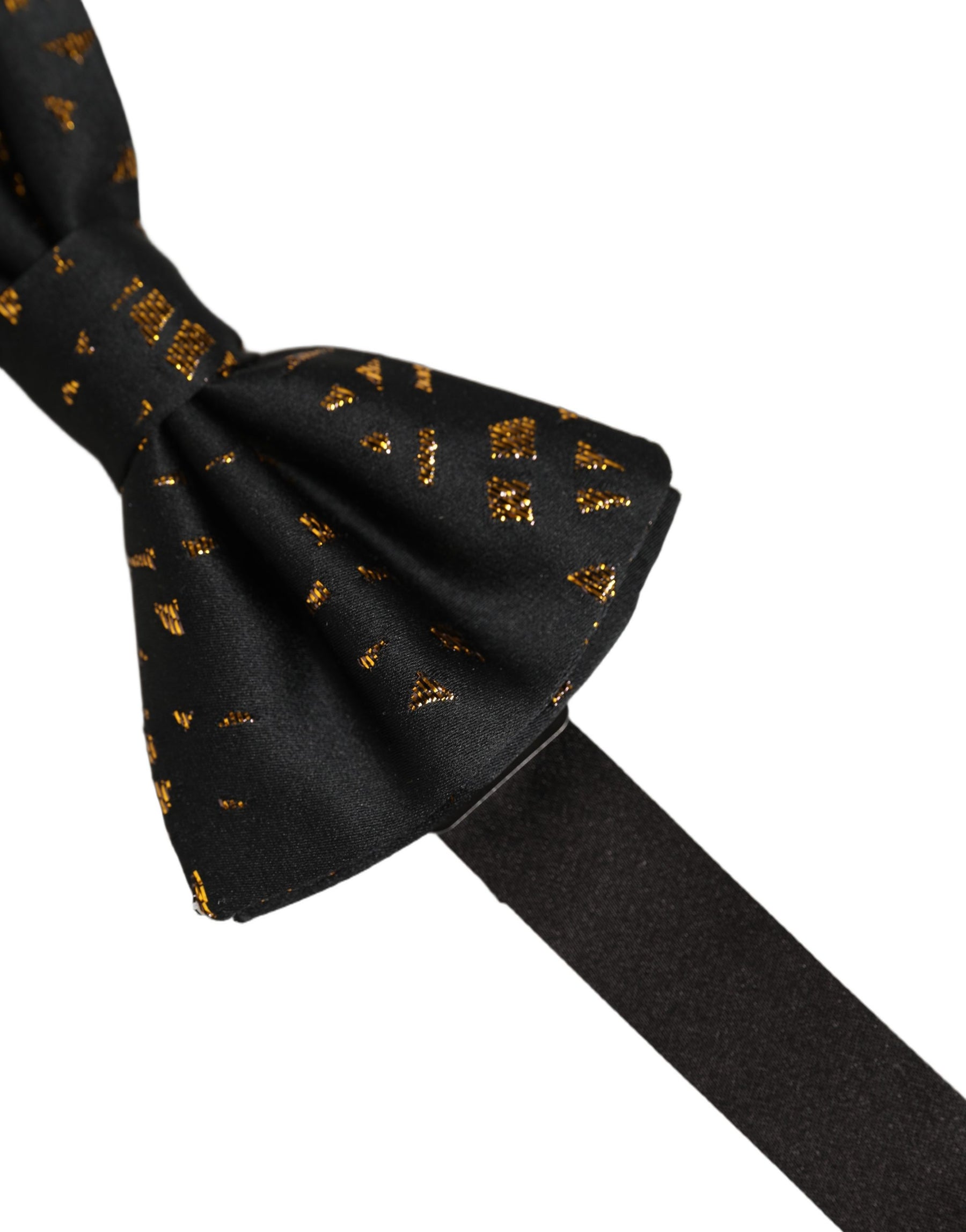 Dolce & Gabbana Black Gold Speckle Pattern Adjustable Neck Papillon Bow Tie | Regal Royce