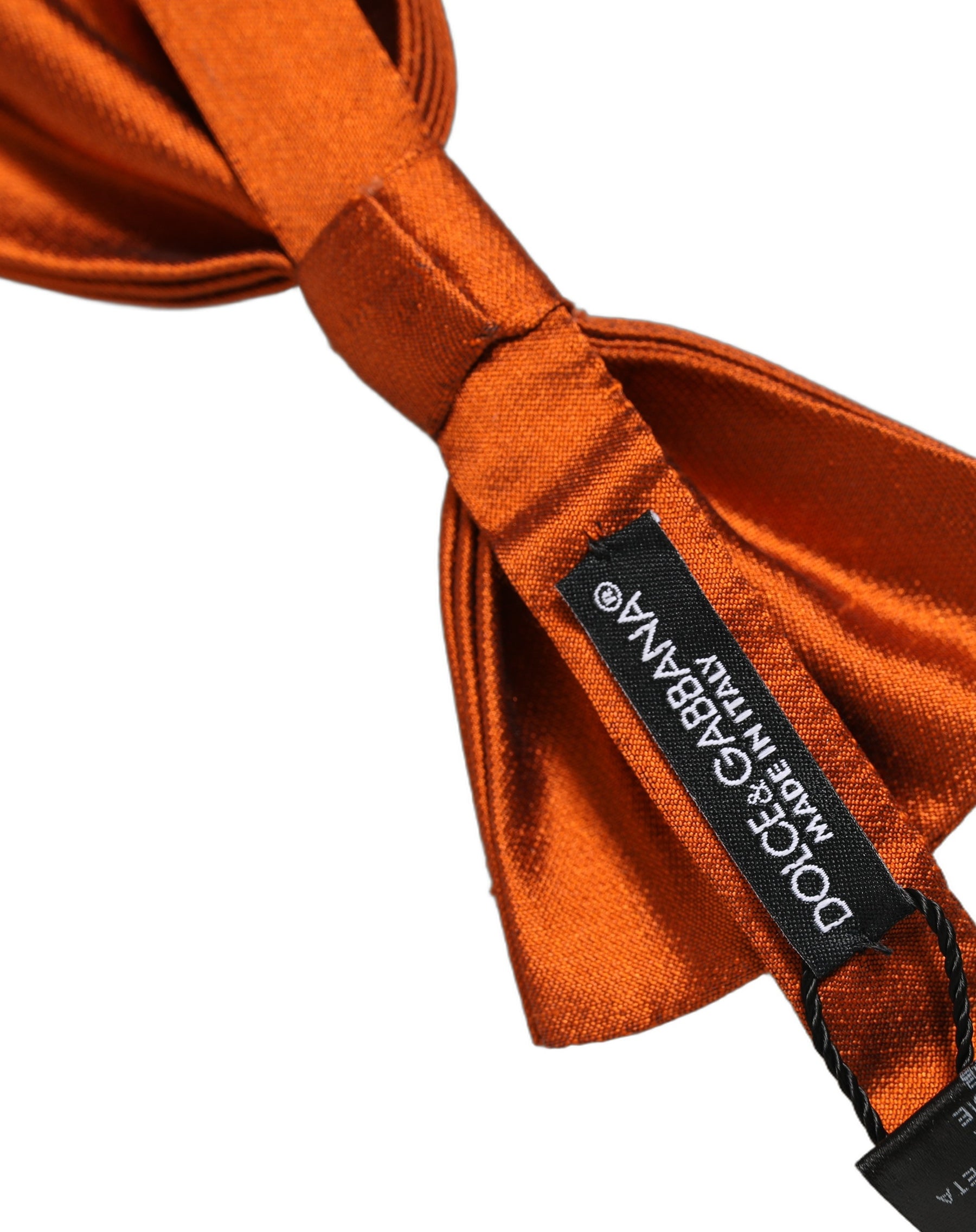 Dolce & Gabbana Men Orange 100% SIlk Adjustable Neck Papillon Bow Tie | Regal Royce