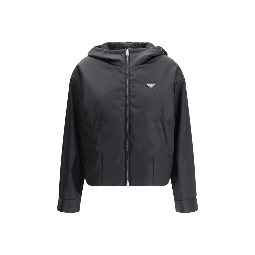 Prada Black Recycled Polyamide Shell Jacket | Regal Royce