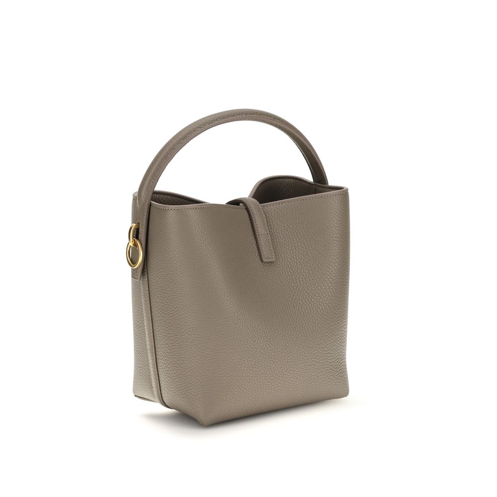 Saint Laurent Beige Calf Leather Bos Taurus Backet Bag | Regal Royce
