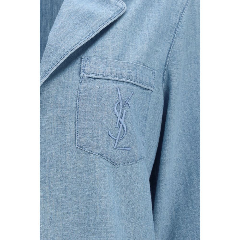 Saint Laurent Blue Cotton Dress Shirt | Regal Royce