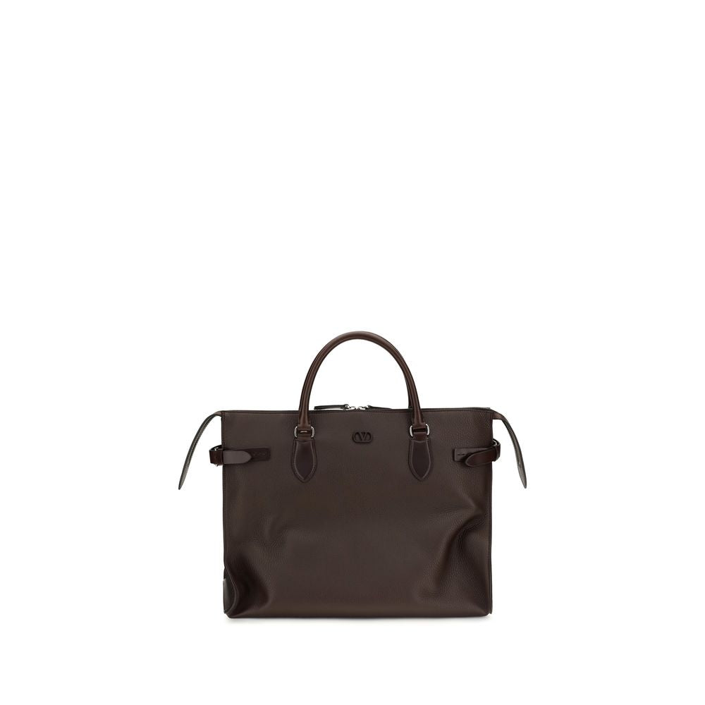 Valentino Garavani Brown Calf Leather Bos Taurus Shoulder Bag | Regal Royce