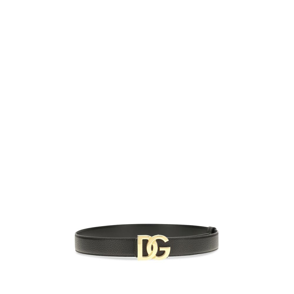 Dolce & Gabbana Black Calf Leather Bos Taurus Regular Belt | Regal Royce