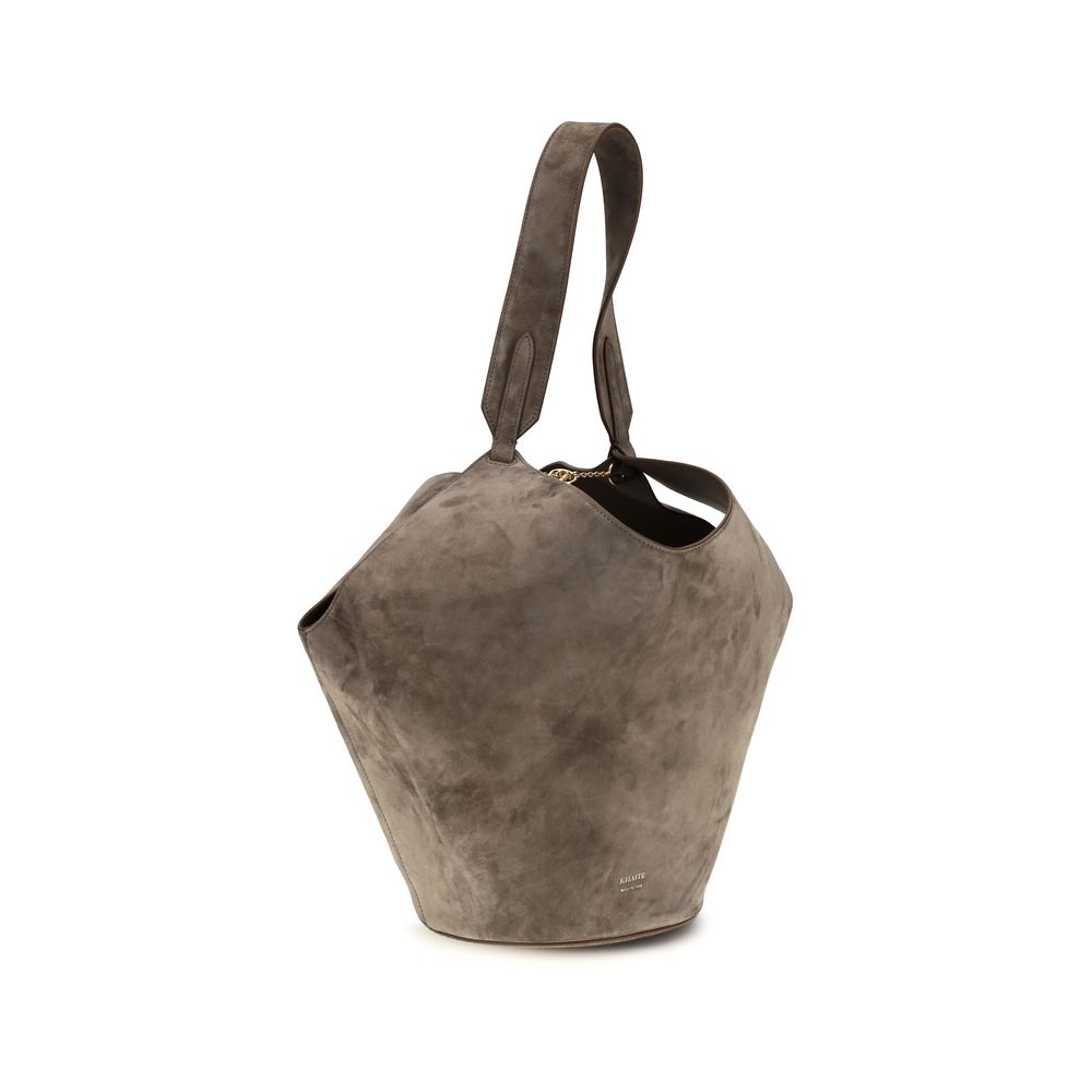 Khaite Beige Calf Leather Bos Taurus Shoulder Bag | Regal Royce