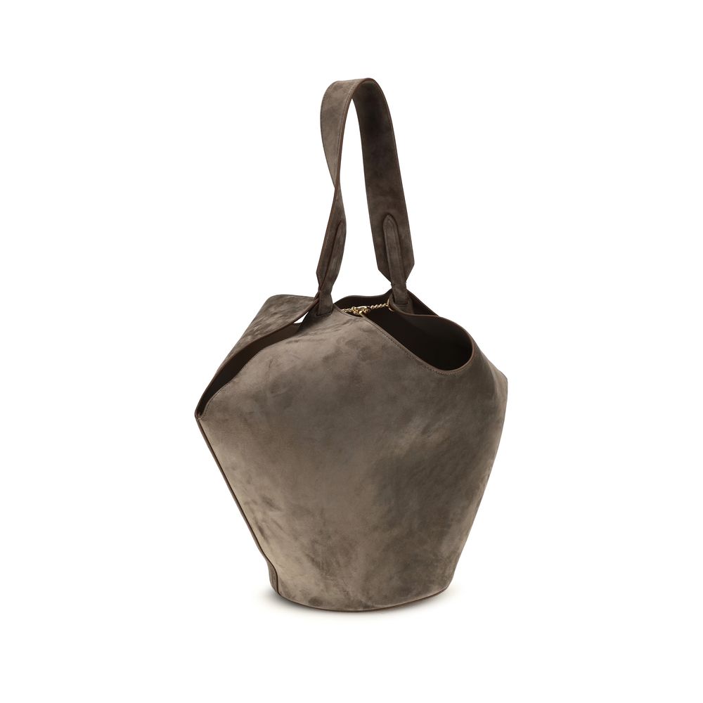 Khaite Beige Calf Leather Bos Taurus Shoulder Bag | Regal Royce
