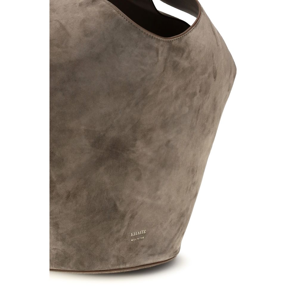 Khaite Beige Calf Leather Bos Taurus Shoulder Bag | Regal Royce