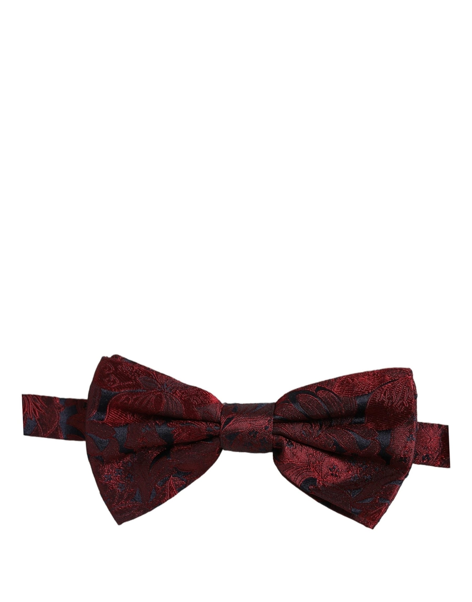 Dolce & Gabbana Men Maroon Paisley SIlk Adjustable Neck Papillon Bow Tie | Regal Royce