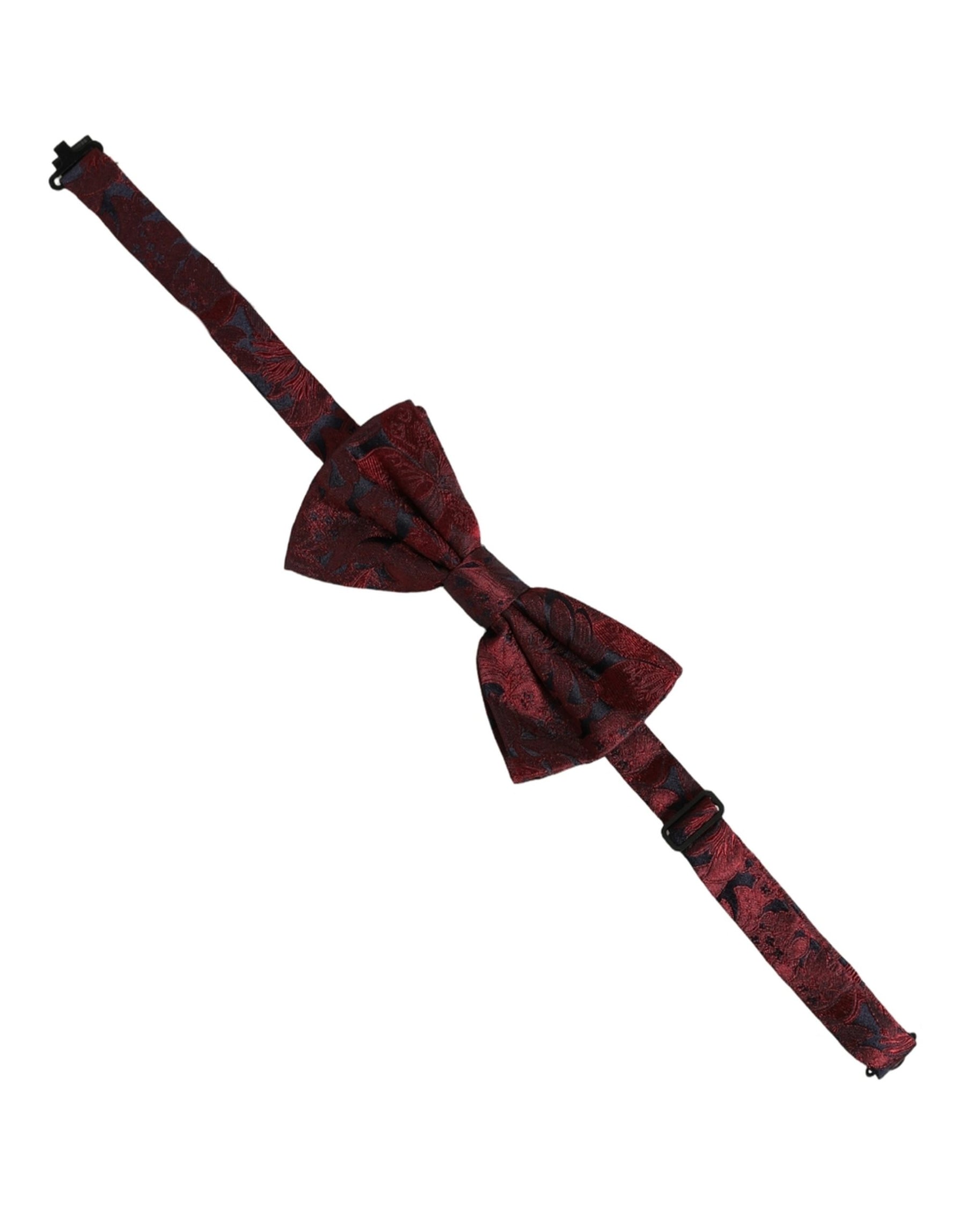 Dolce & Gabbana Men Maroon Paisley SIlk Adjustable Neck Papillon Bow Tie | Regal Royce