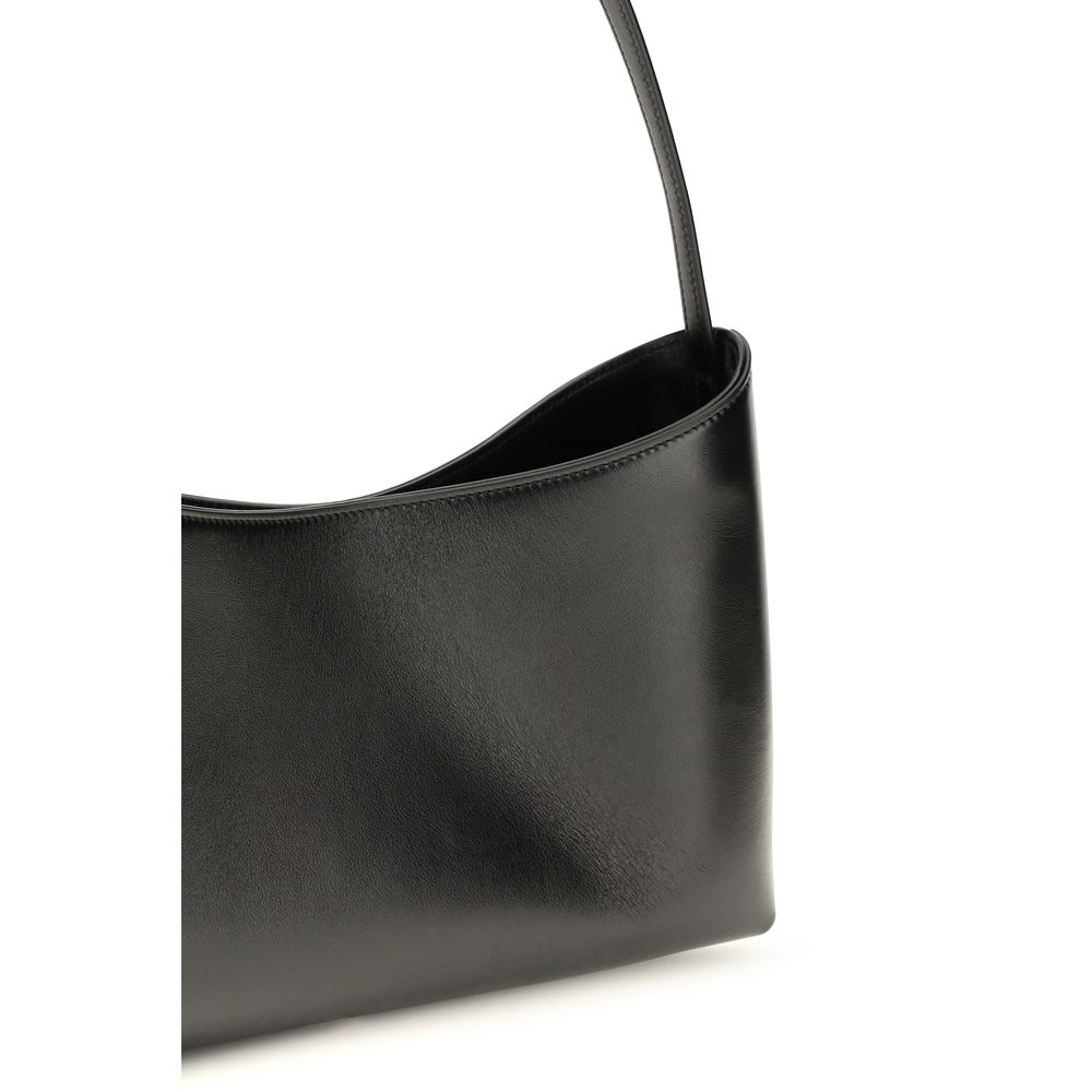 The Row Black Calf Leather Bos Taurus Shoulder Bag | Regal Royce