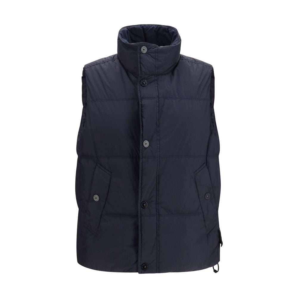 Stone Island Blue Goose Down Sleeveless Jacket | Regal Royce