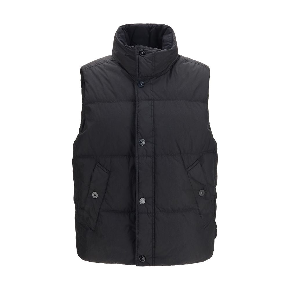 Stone Island Black Goose Down Sleeveless Jacket | Regal Royce