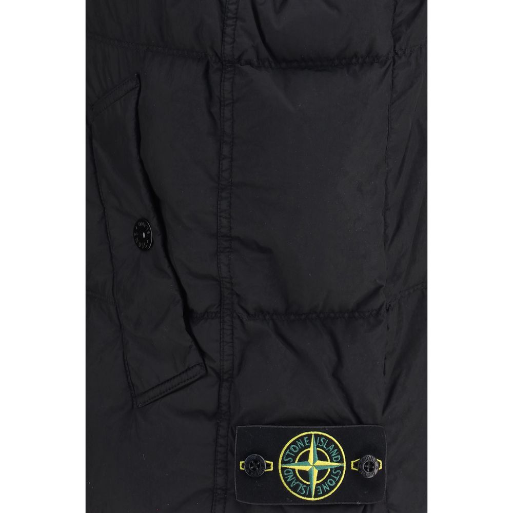 Stone Island Black Goose Down Sleeveless Jacket | Regal Royce