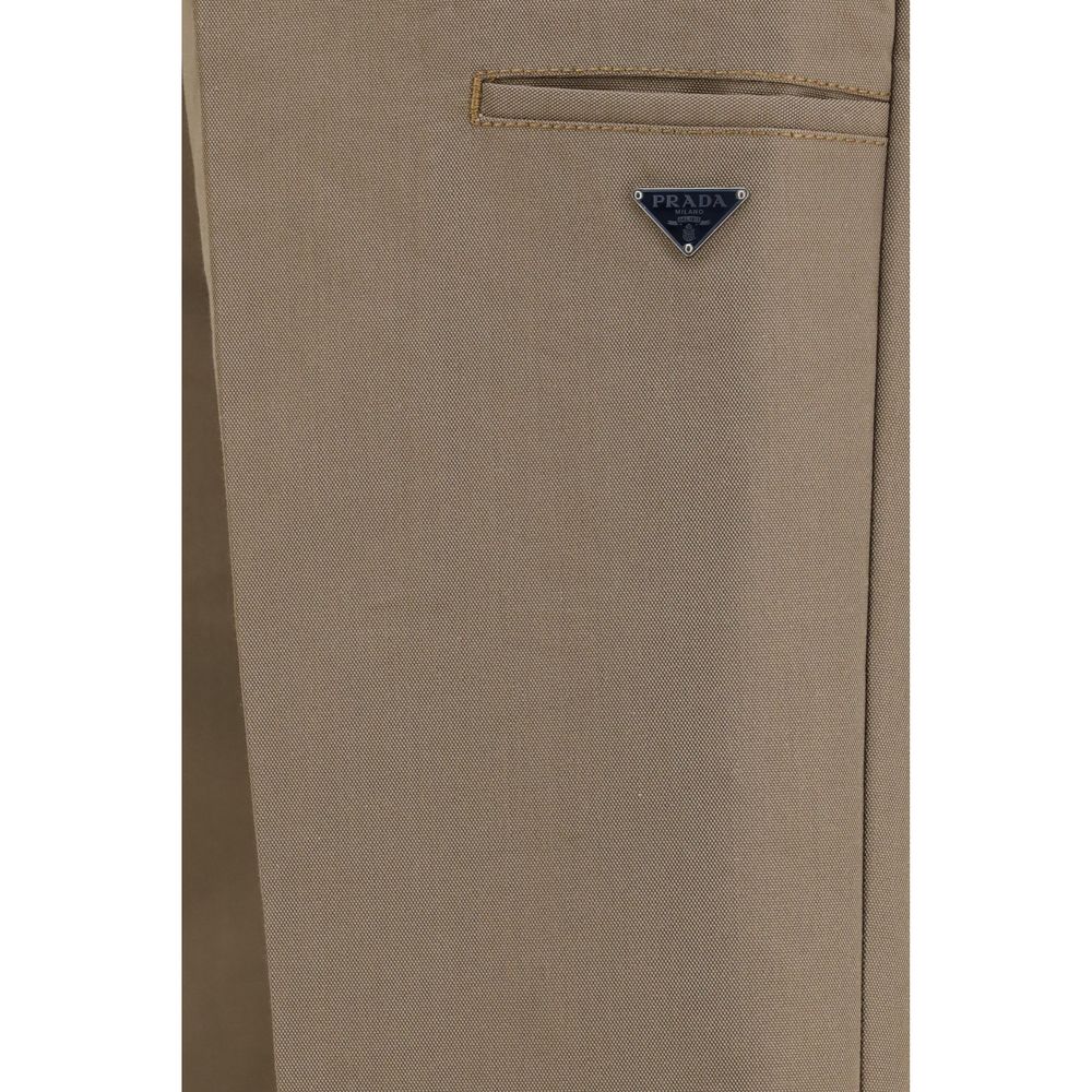 Prada Brown Cotton Casual Pants | Regal Royce