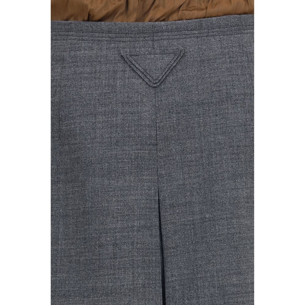 Prada Gray Wool Oves Aries Midi Skirt | Regal Royce