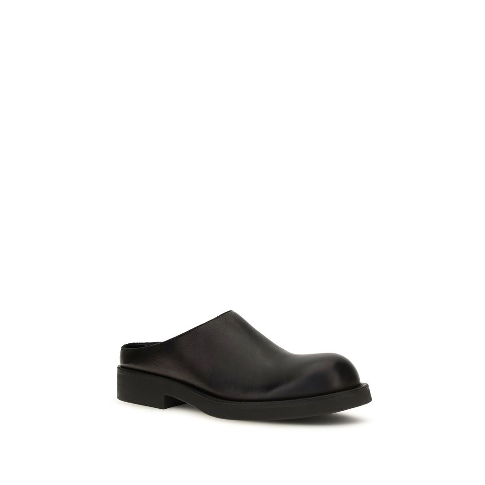 MM6 Black Calf Leather Bos Taurus Mules | Regal Royce