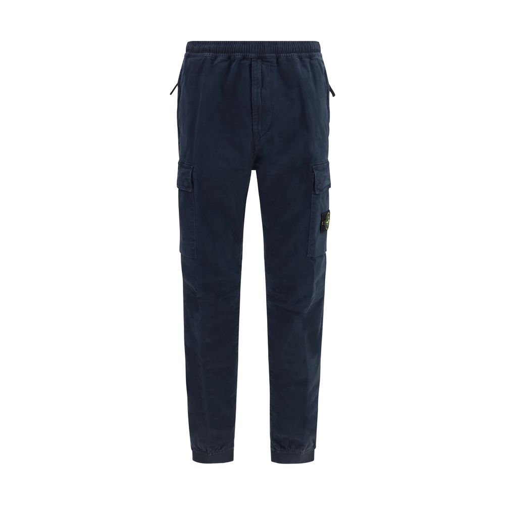 Stone Island Blue Cotton Cargo Pants | Regal Royce