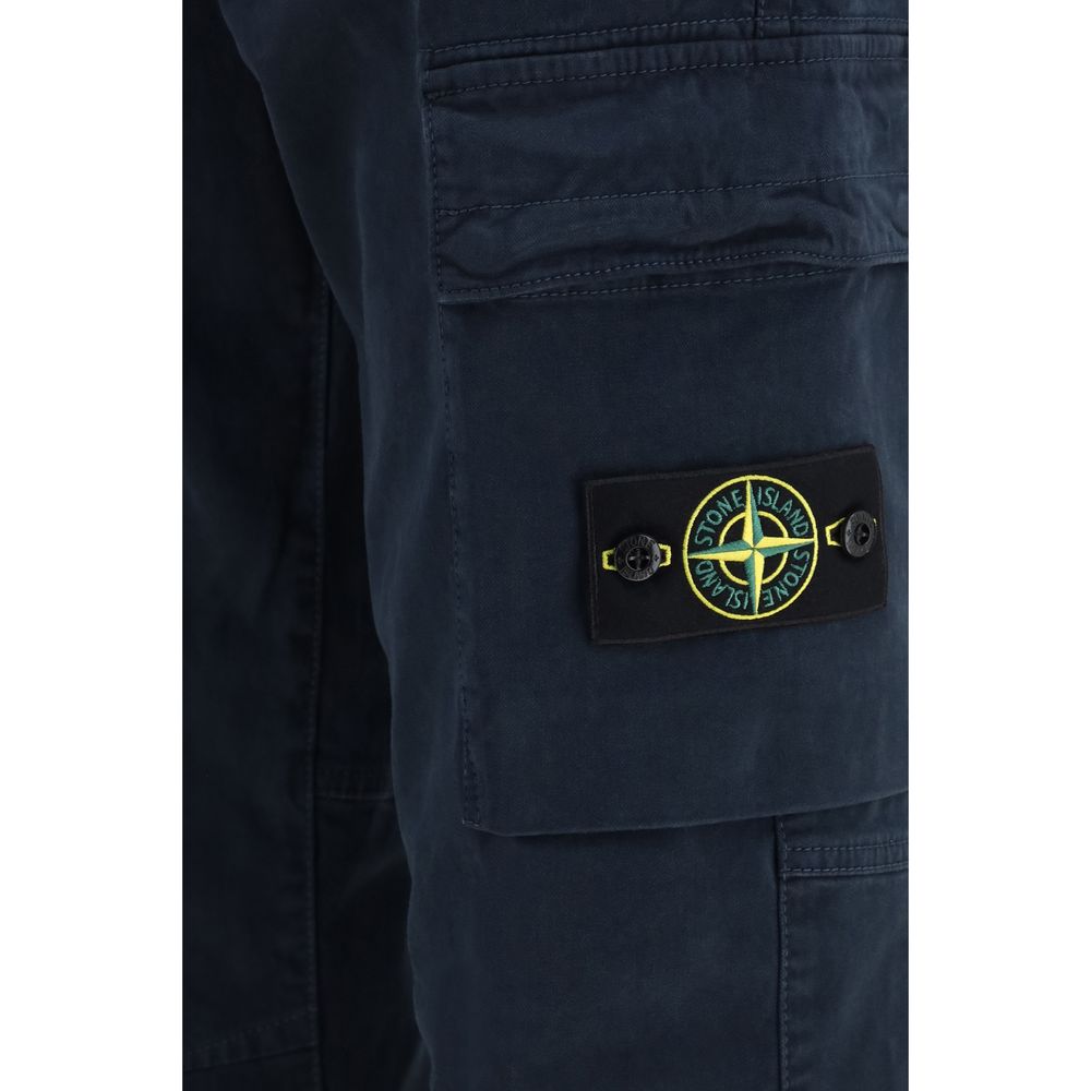 Stone Island Blue Cotton Cargo Pants | Regal Royce