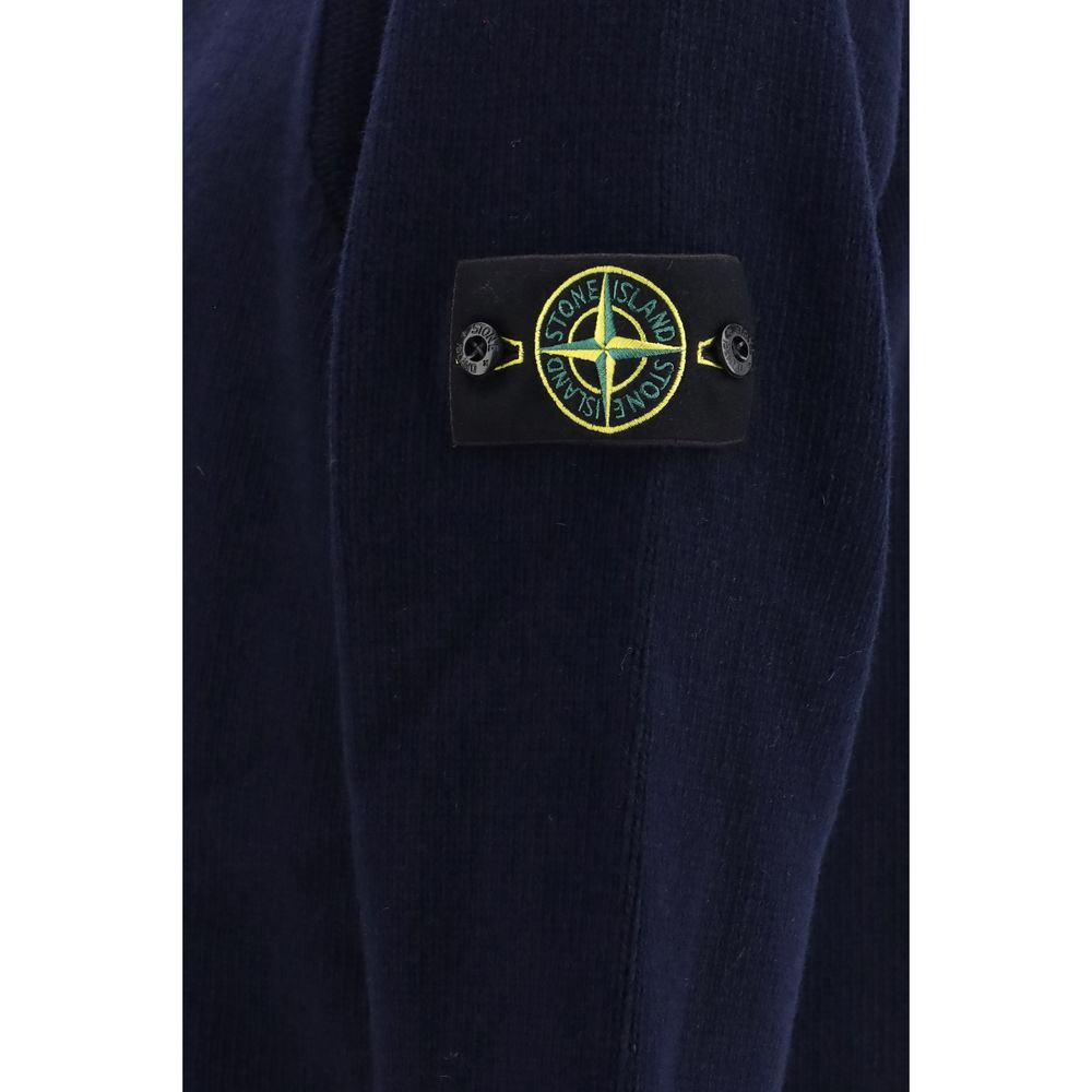 Stone Island Blue Cotton Cardigan | Regal Royce