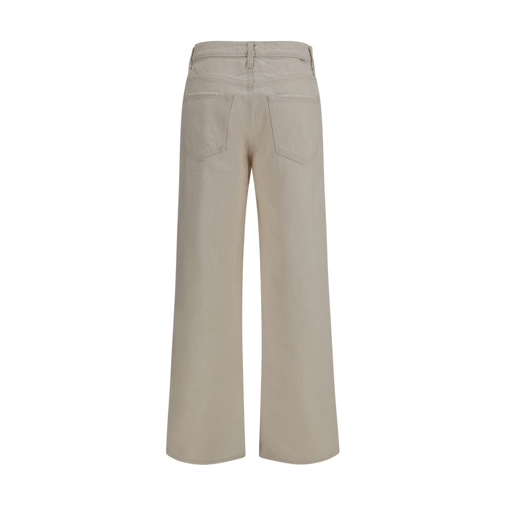 Mother Denim White Cotton Relaxed Fit Jeans | Regal Royce