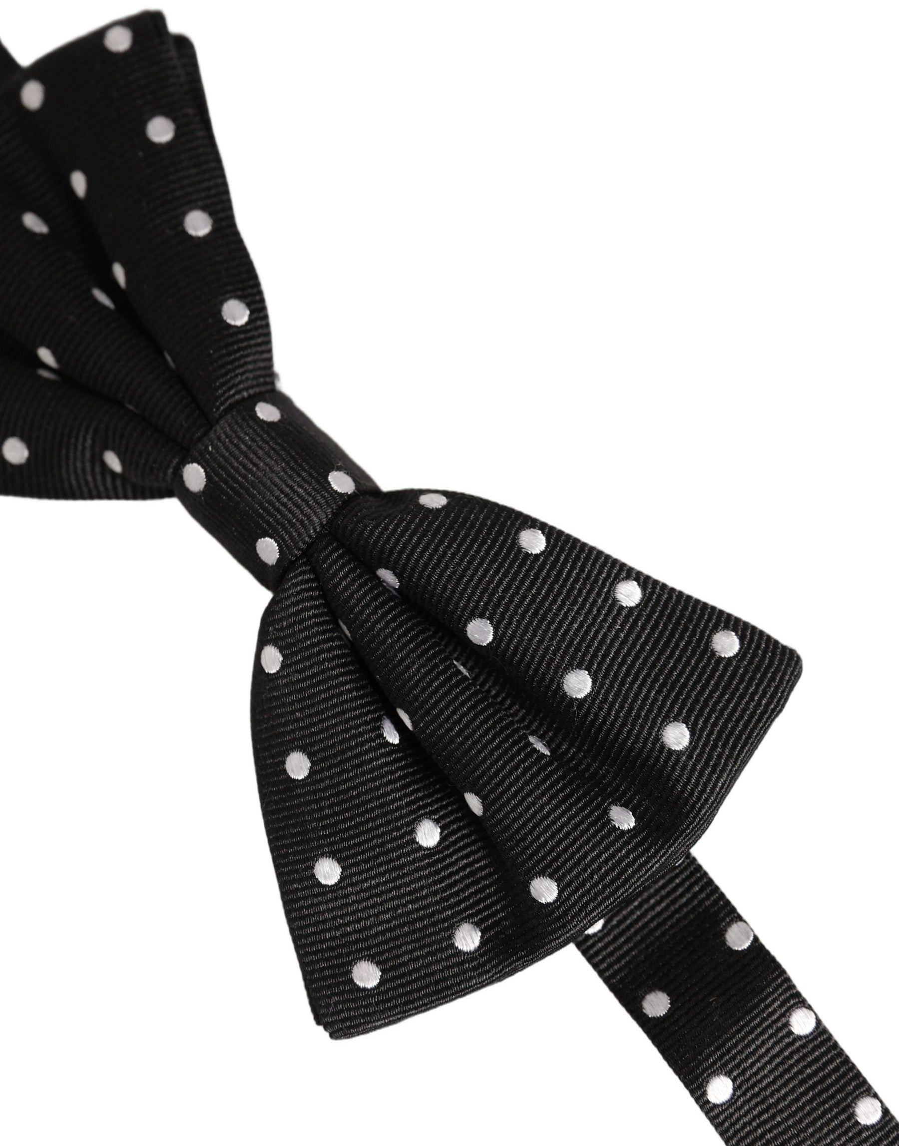 Dolce & Gabbana Black White Polka Dot Adjustable Neck Papillon Bow Tie | Regal Royce