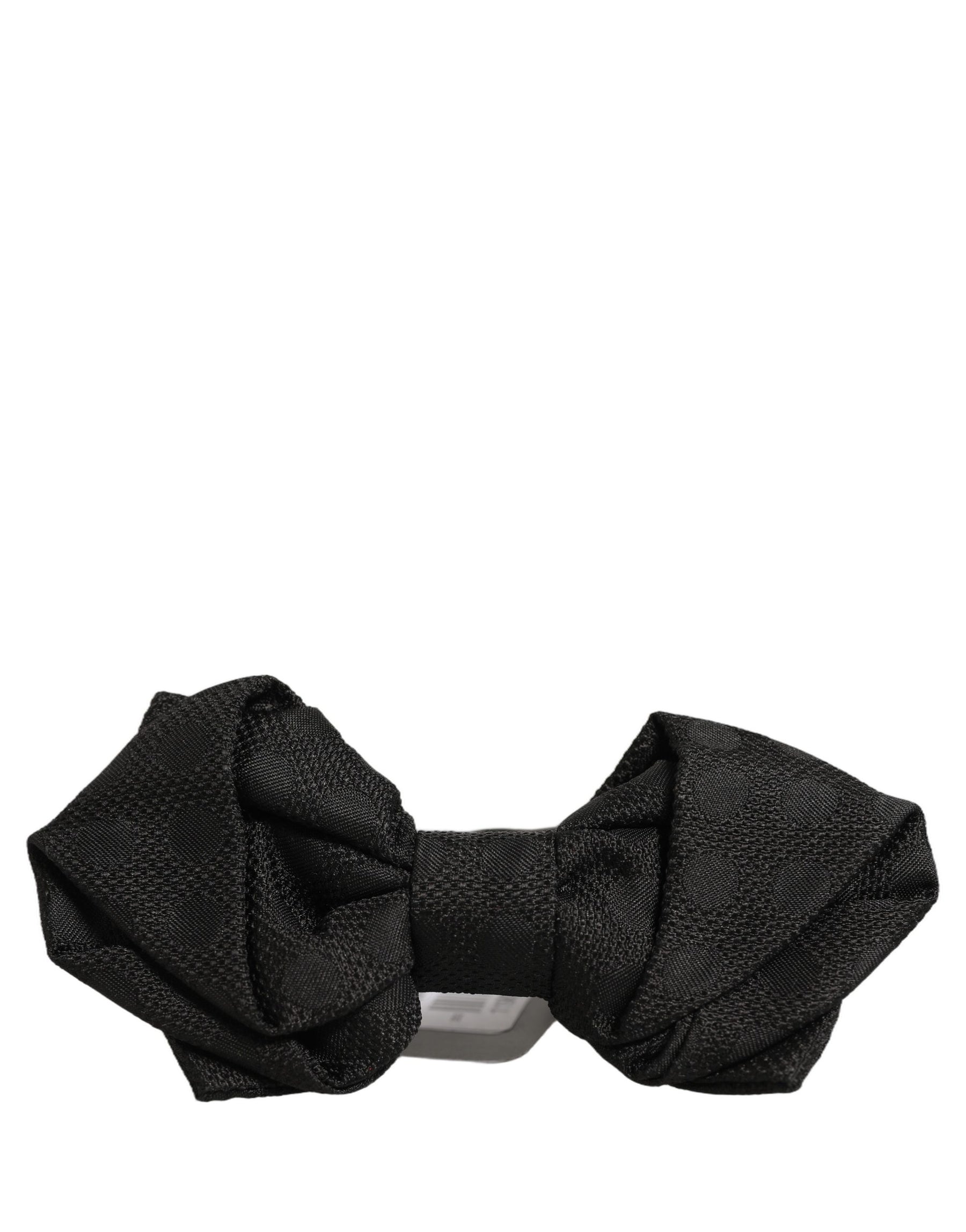 Dolce & Gabbana Men Black 100% Silk Adjustable Neck Papillon Bow Tie | Regal Royce