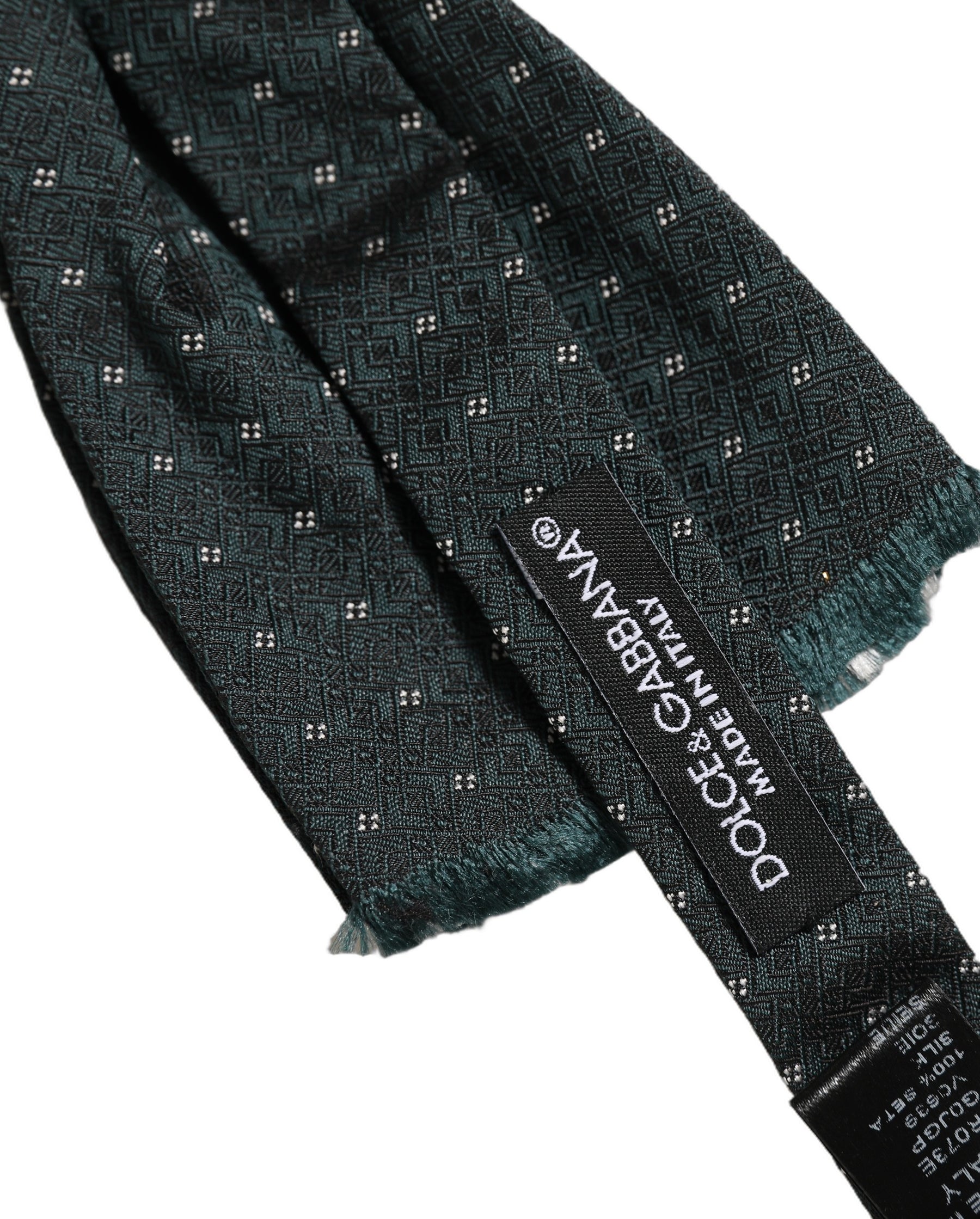 Dolce & Gabbana Men Green Patterned Adjustable Neck Papillon Bow Tie | Regal Royce