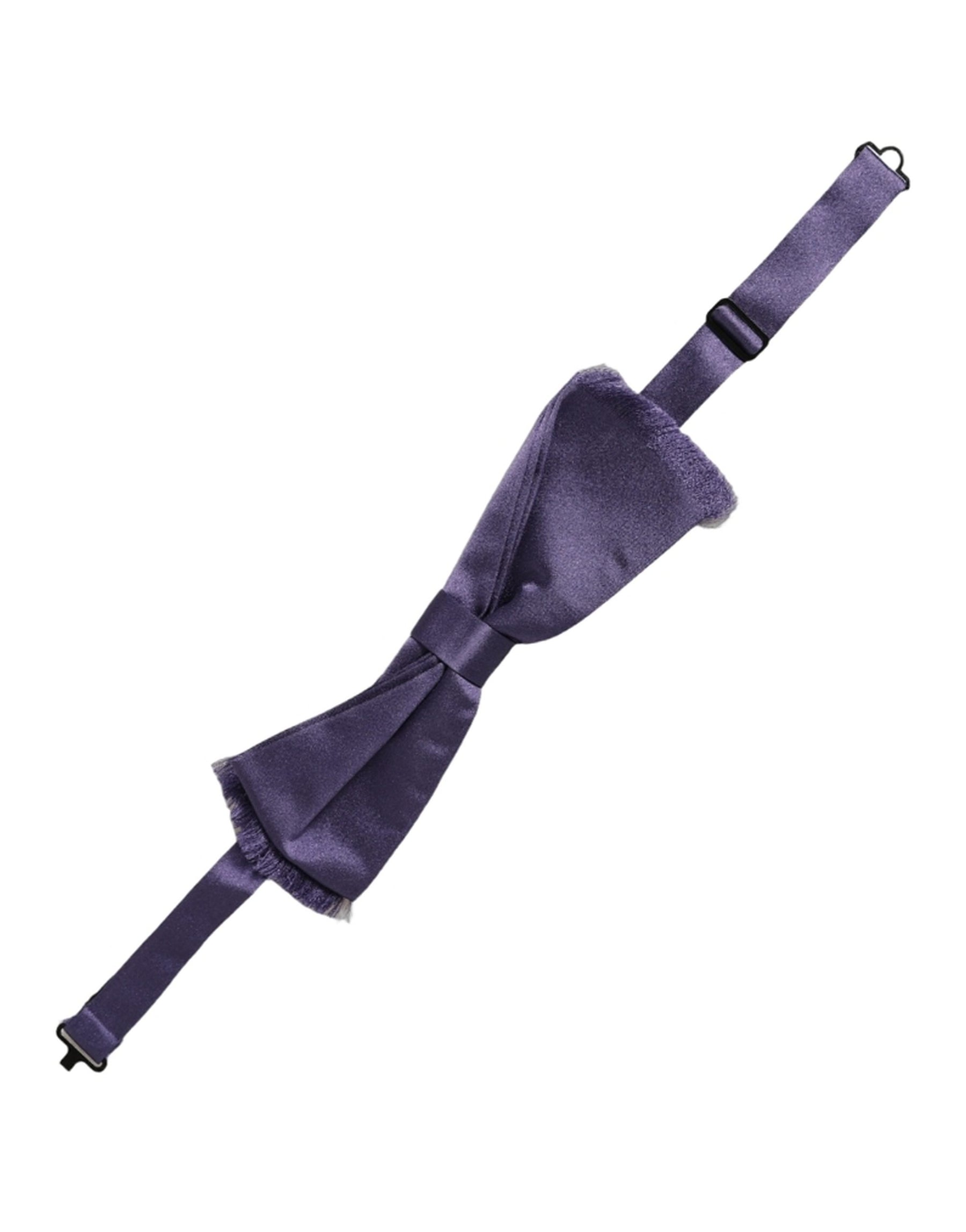Dolce & Gabbana Men Purple 100% Silk Adjustable Neck Papillon Bow Tie | Regal Royce