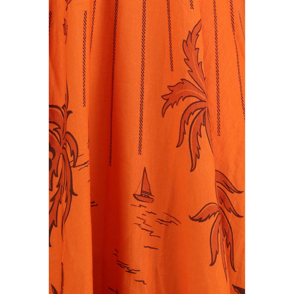 Alemais Orange Linen Casual Dress | Regal Royce