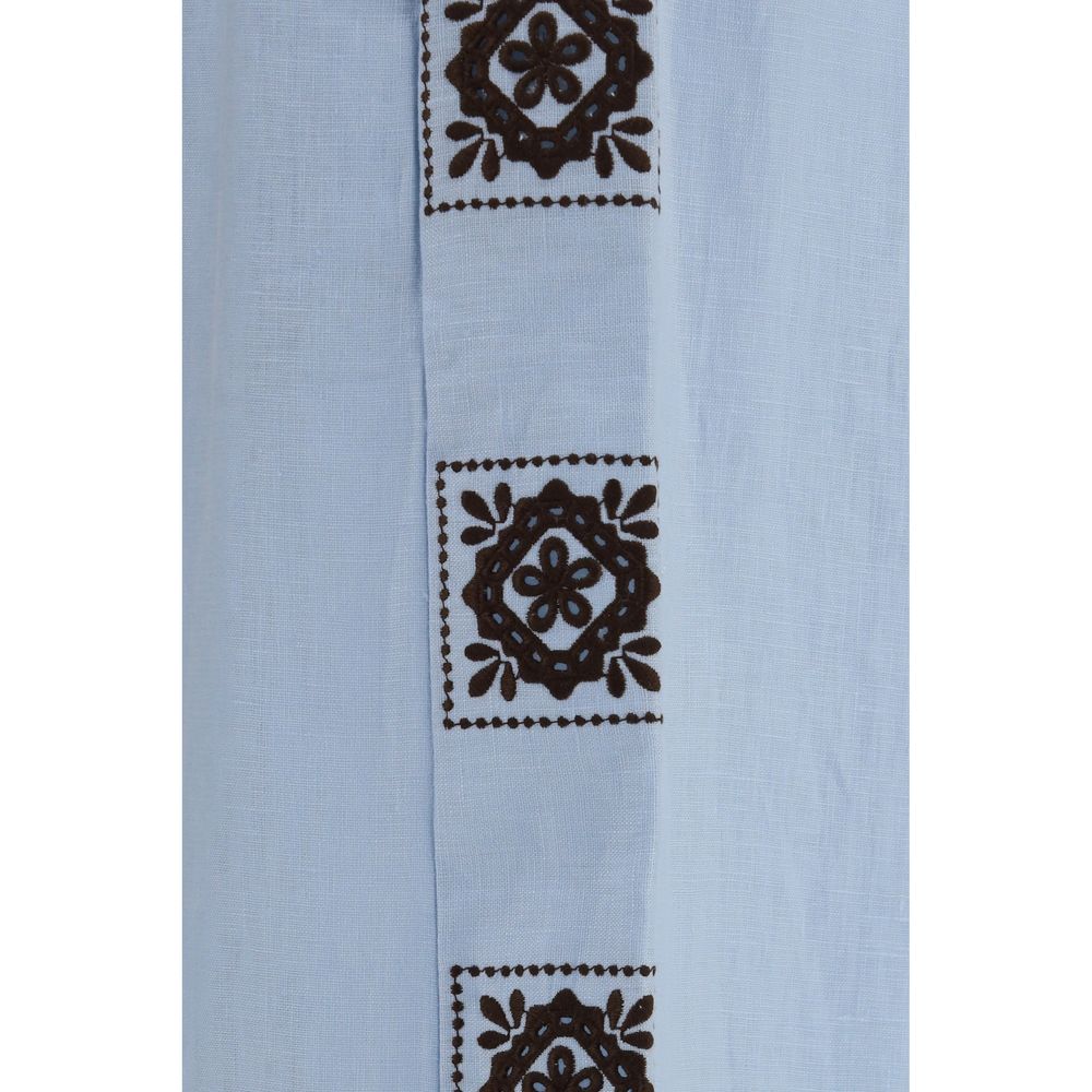 Alemais Blue Linen Casual Pants | Regal Royce