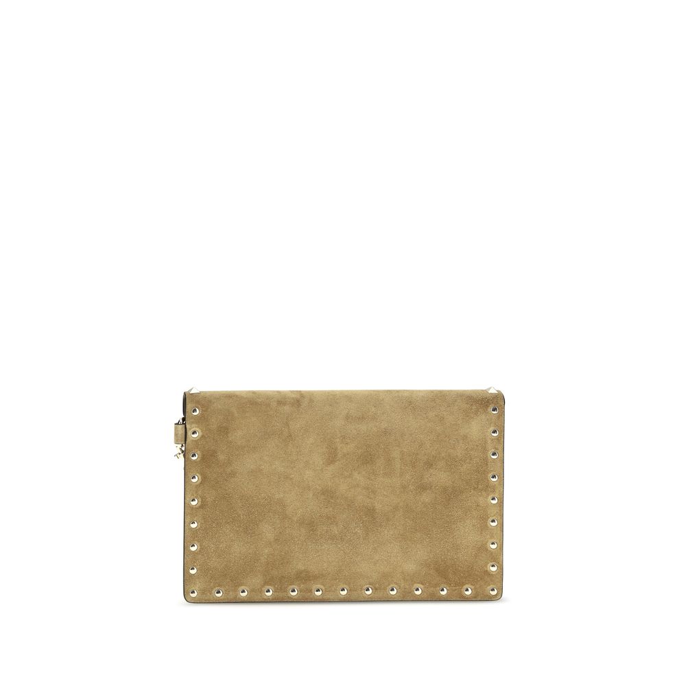 Valentino Garavani Beige Suede Leather Clutch Bag | Regal Royce