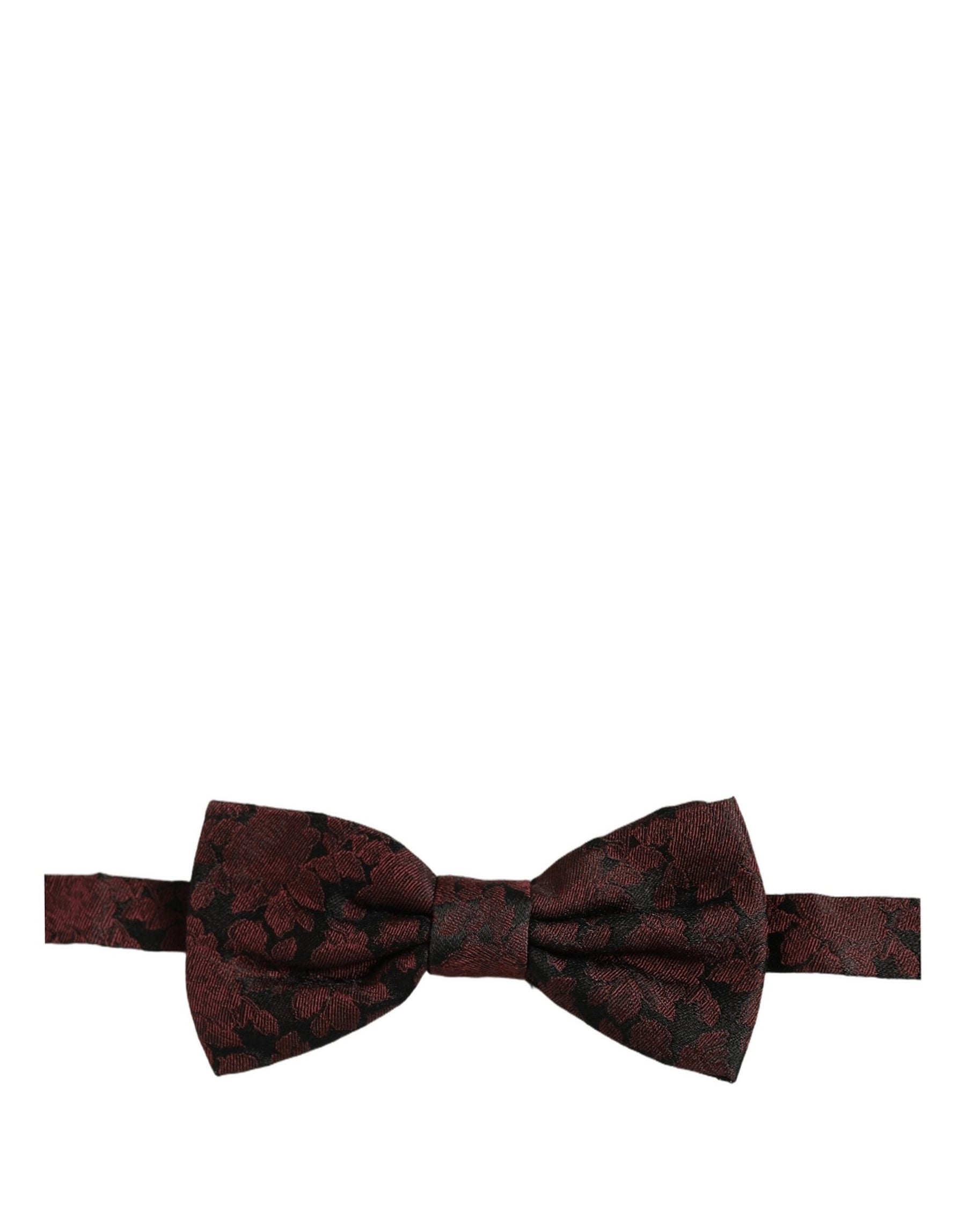 Dolce & Gabbana Men Maroon Floral Silk Adjustable Neck Bow Tie | Regal Royce