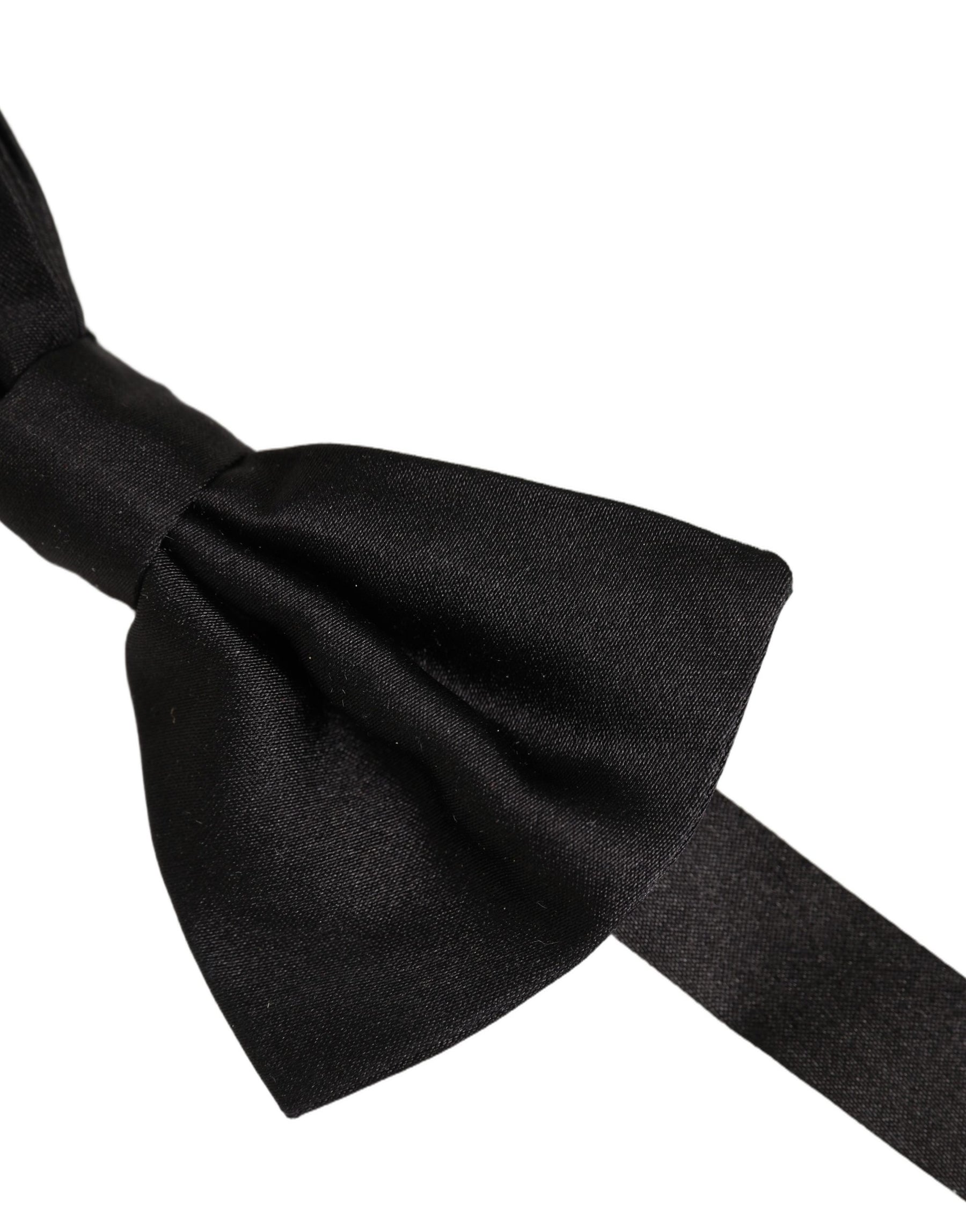 Dolce & Gabbana Men Black 100% Silk Adjustable Neck Papillon Bow Tie | Regal Royce