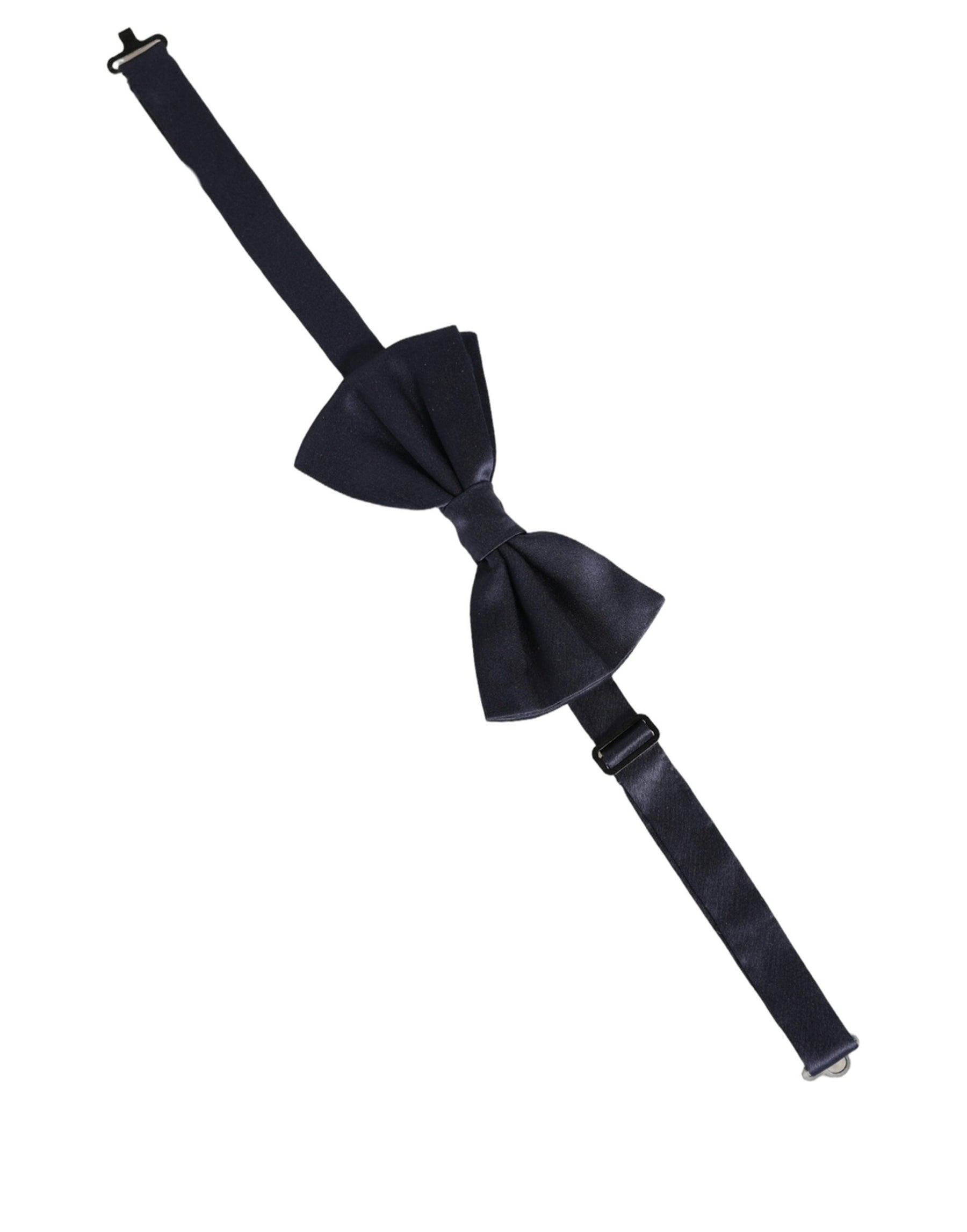 Dolce & Gabbana Dark Blue 100% Silk Adjustable Neck Papillon Bow Tie | Regal Royce
