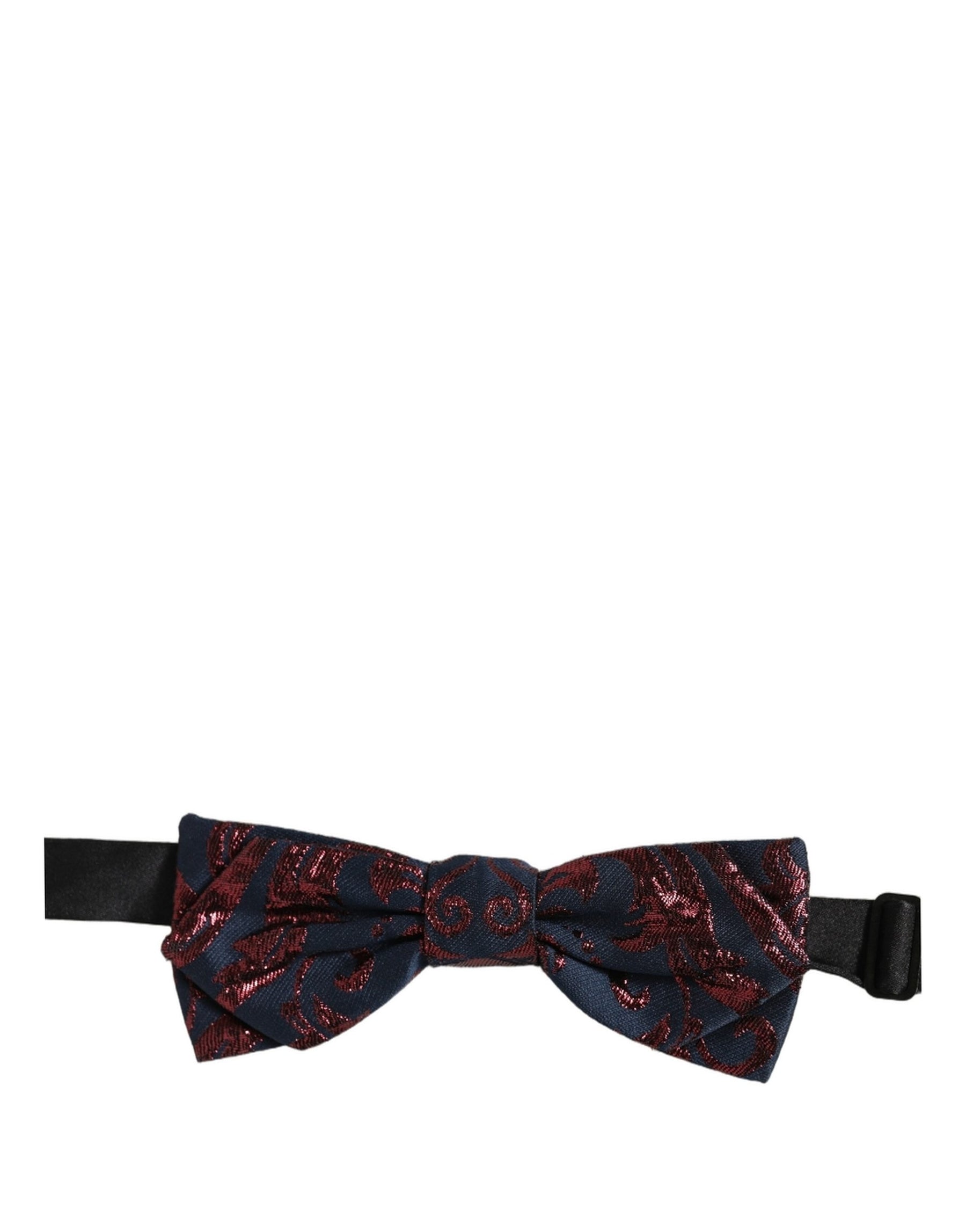 Dolce & Gabbana Men Blue Red Paisley Adjustable Neck Papillon Bow Tie | Regal Royce