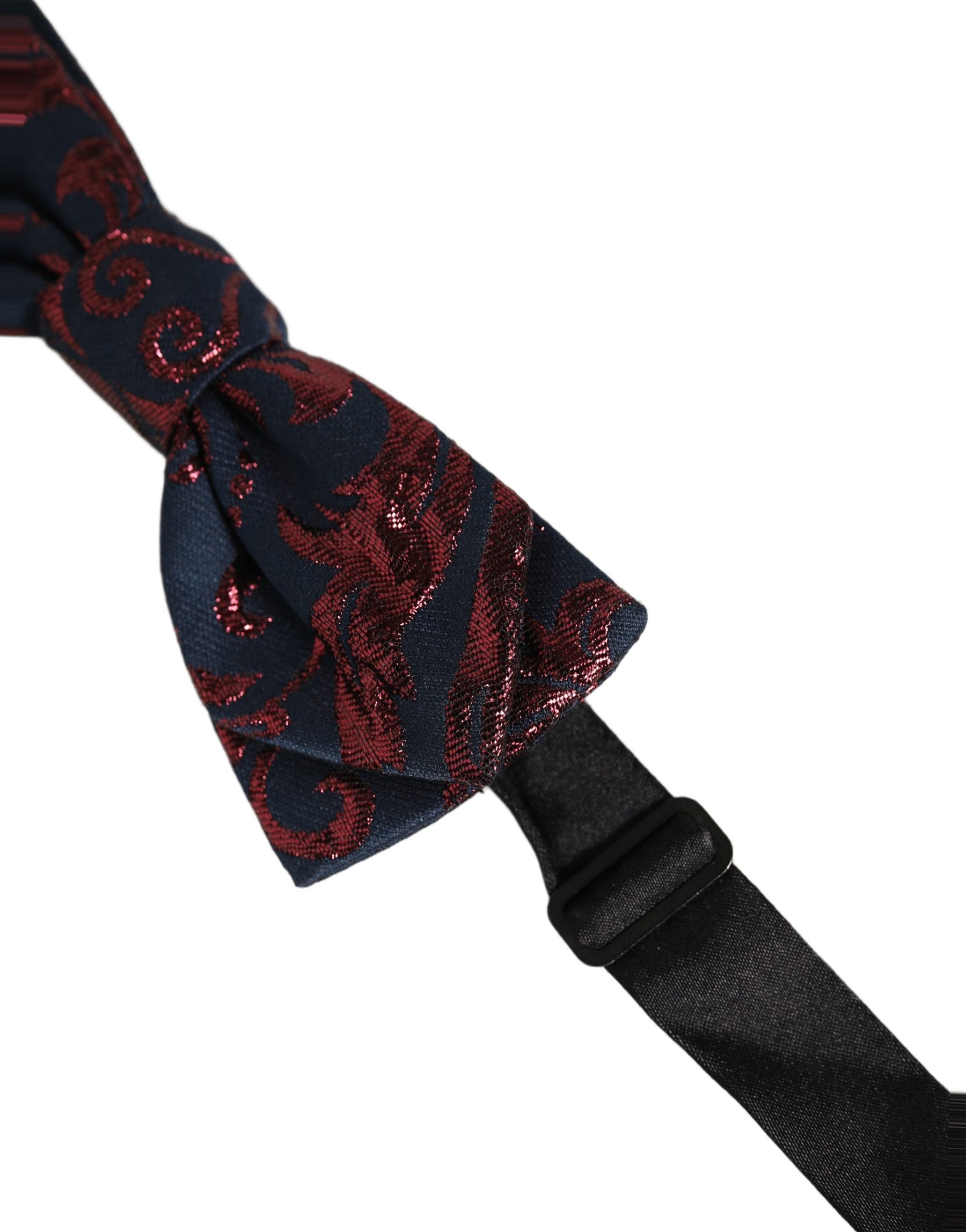 Dolce & Gabbana Men Blue Red Paisley Adjustable Neck Papillon Bow Tie | Regal Royce