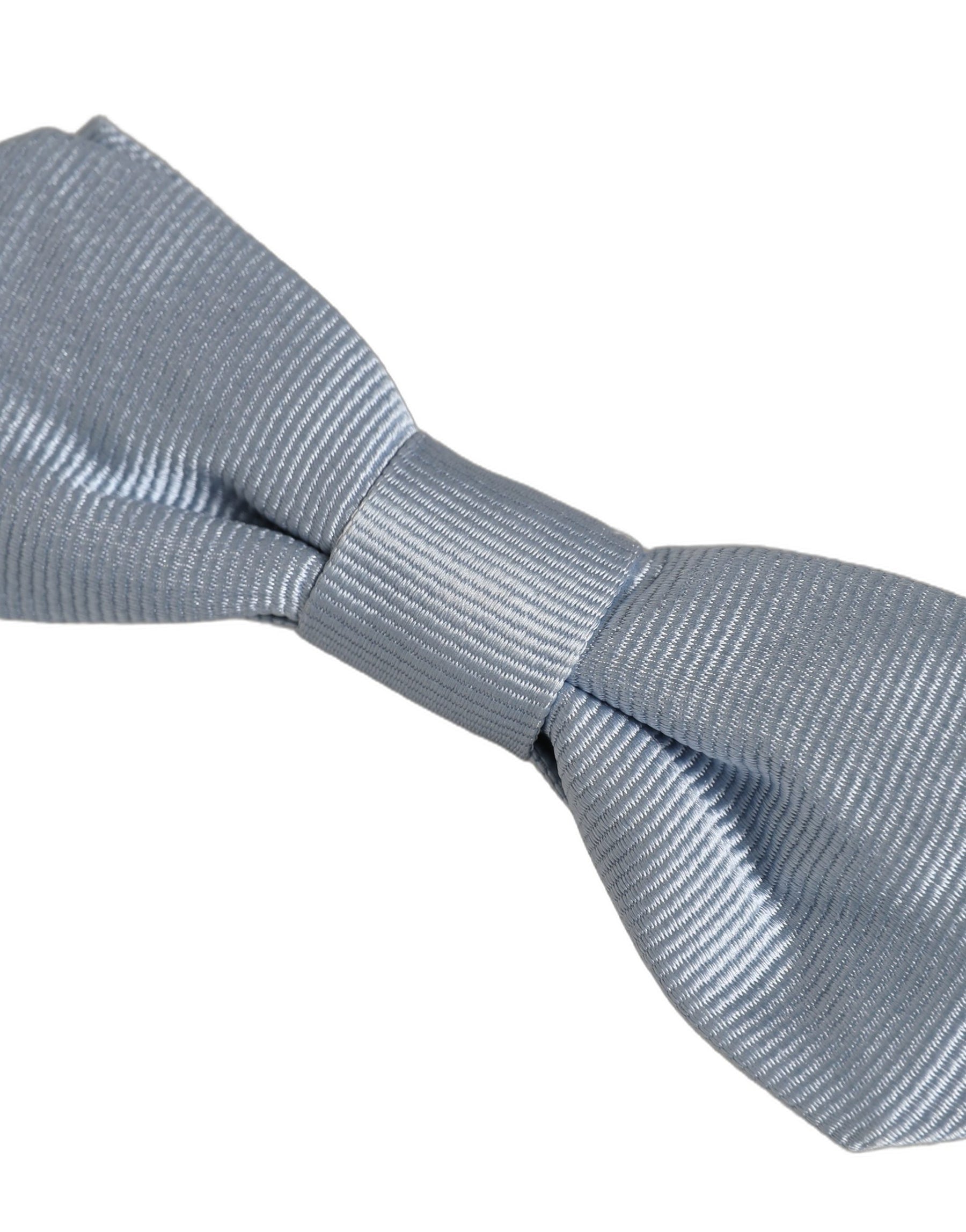Dolce & Gabbana Men Light Blue Silk Adjustable Neck Papillon Bow Tie | Regal Royce