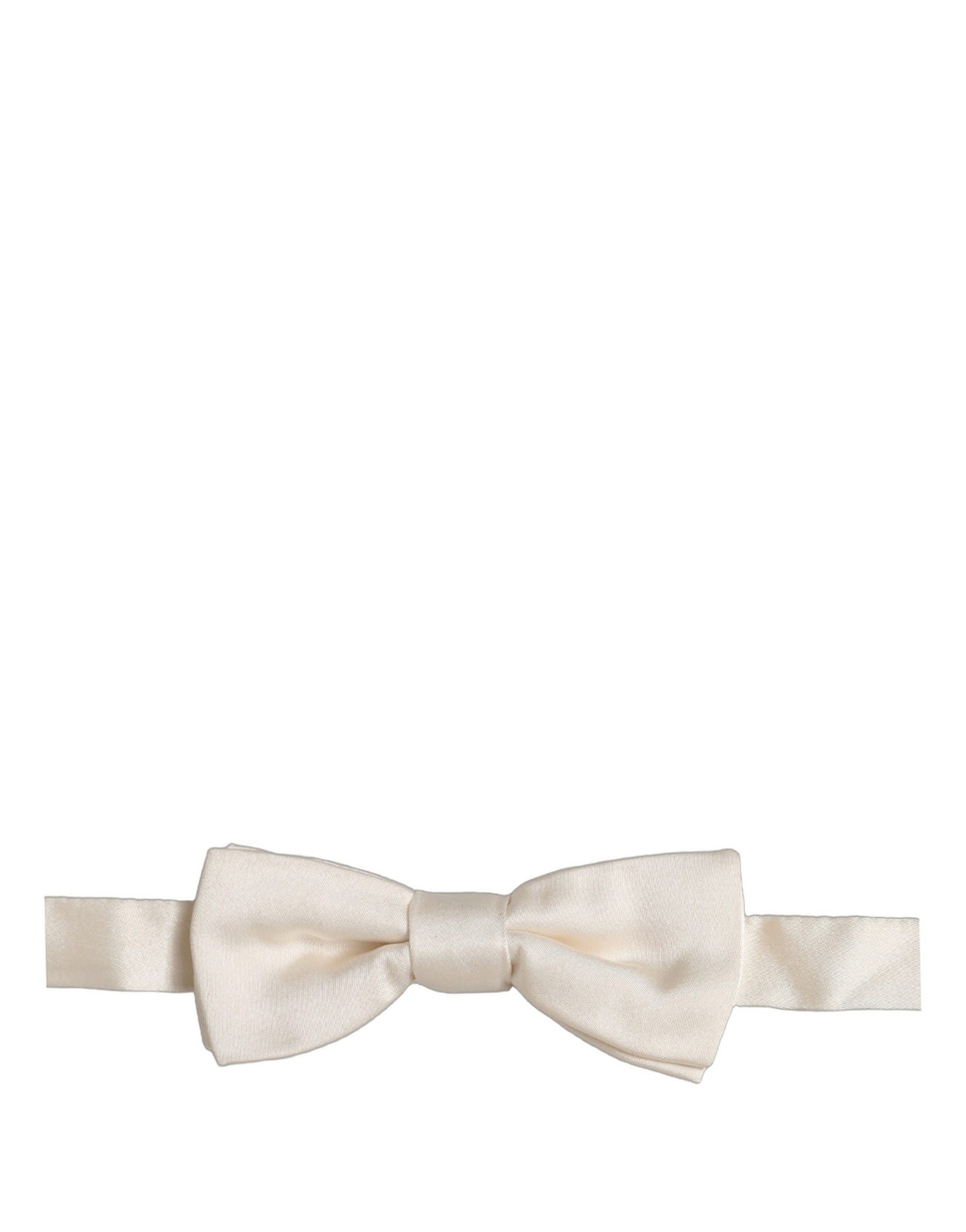 Dolce & Gabbana Men Off White 100% Silk Adjustable Neck Papillon Bow Tie | Regal Royce