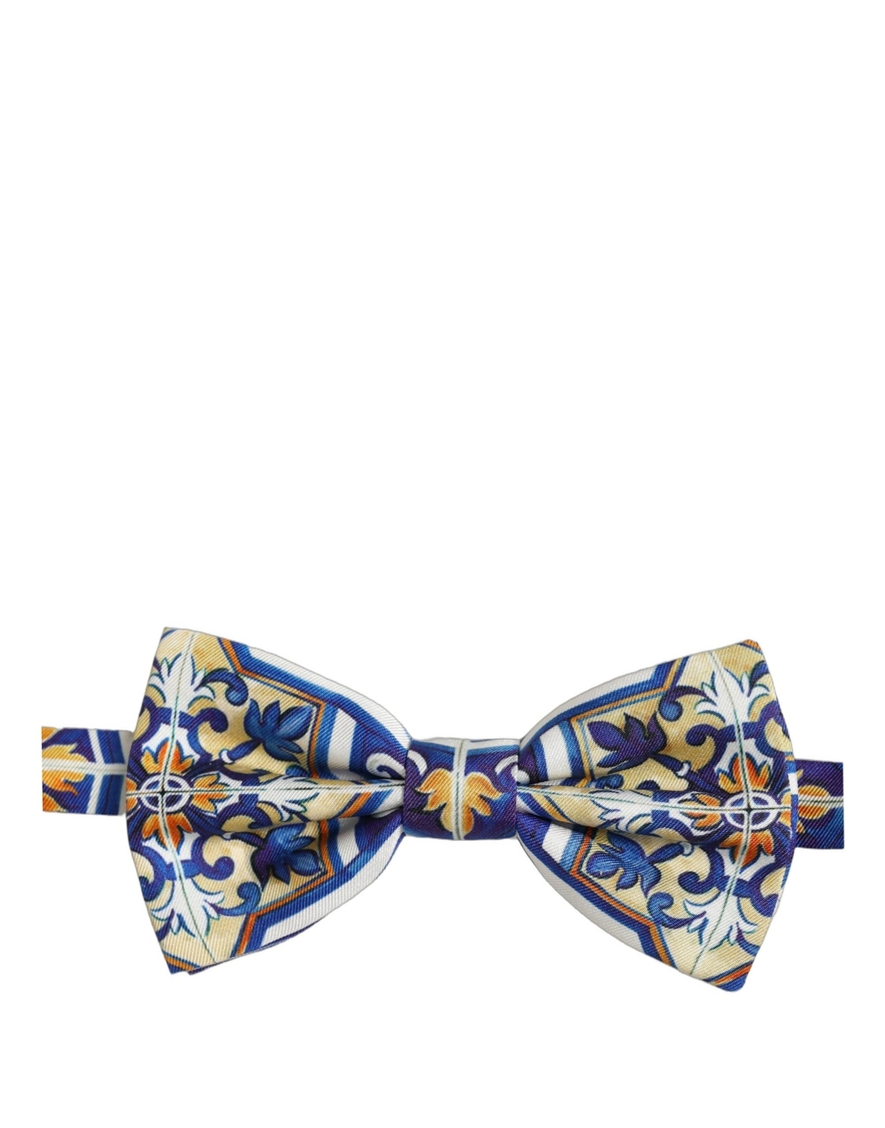 Dolce & Gabbana Men Multicolor Majolica Adjustable Neck Papillon Bow Tie | Regal Royce