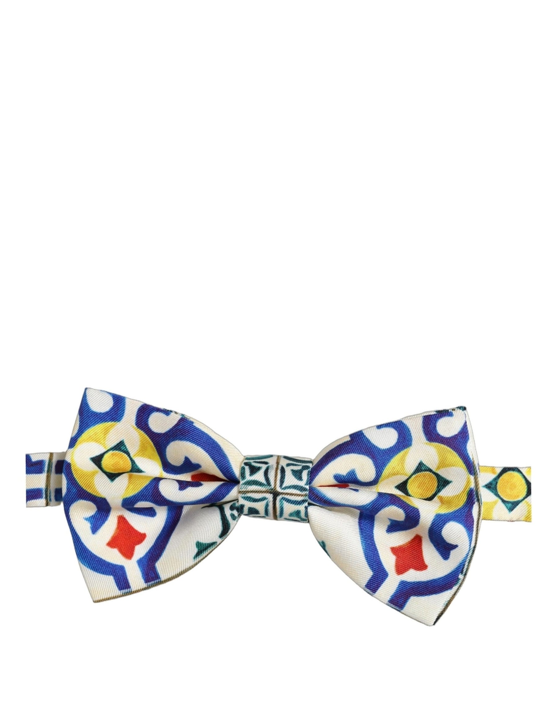Dolce & Gabbana Men Multicolor Majolica Adjustable Neck Papillon Bow Tie | Regal Royce