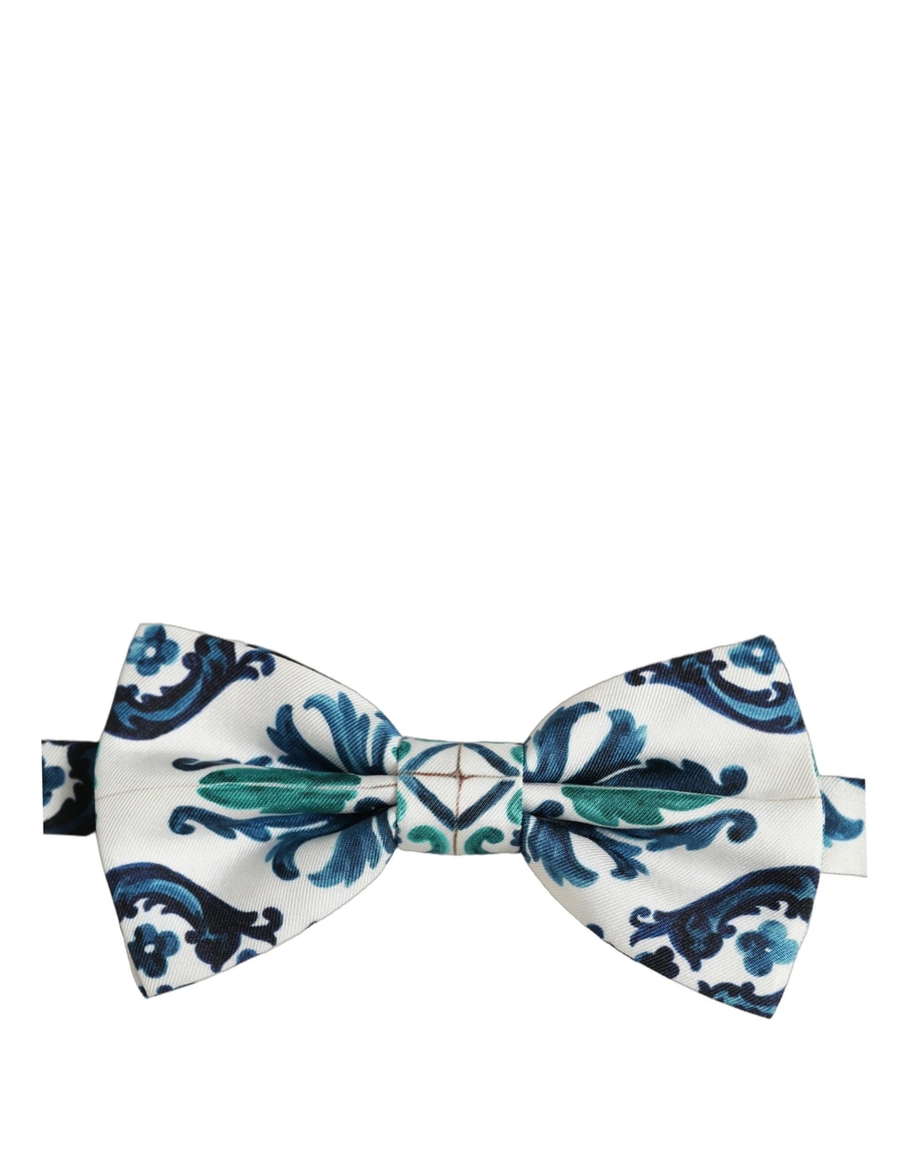 Dolce & Gabbana Men White Sicilian Silk Adjustable Neck Papillon Bow Tie | Regal Royce