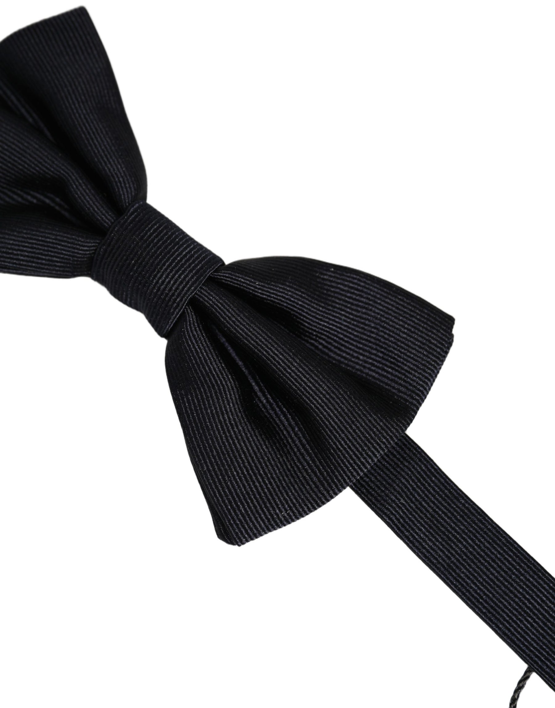 Dolce & Gabbana Men Black 100% Silk Adjustable Neck Papillon Bow Tie | Regal Royce