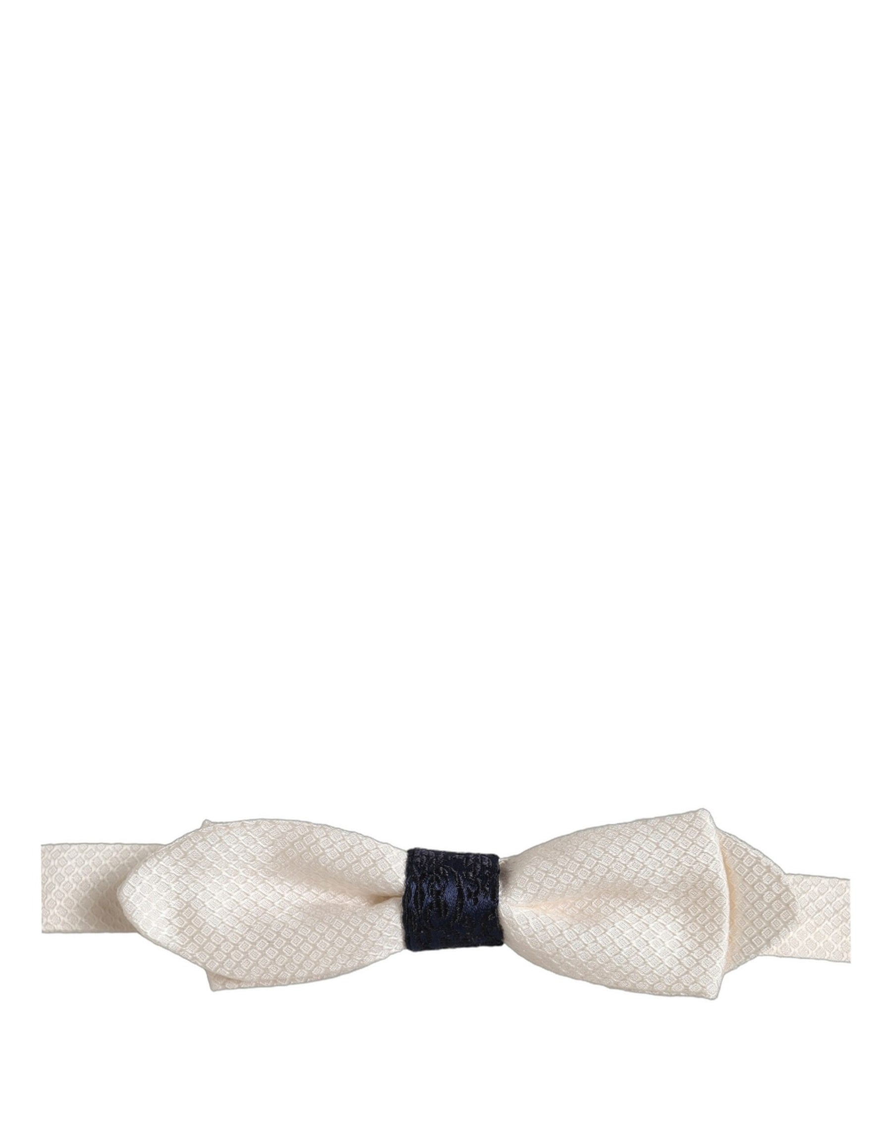 Dolce & Gabbana Men White 100% Silk Adjustable Neck Papillon Bow Tie | Regal Royce