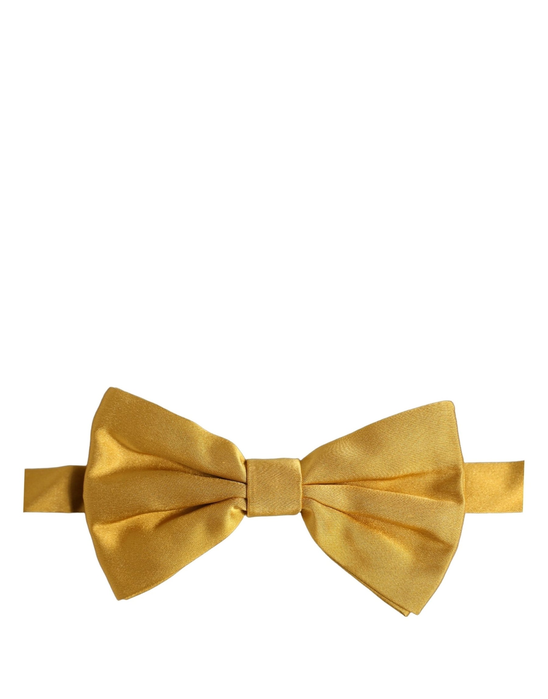 Dolce & Gabbana Men Yellow 100% Silk Adjustable Neck Papillon Bow Tie | Regal Royce