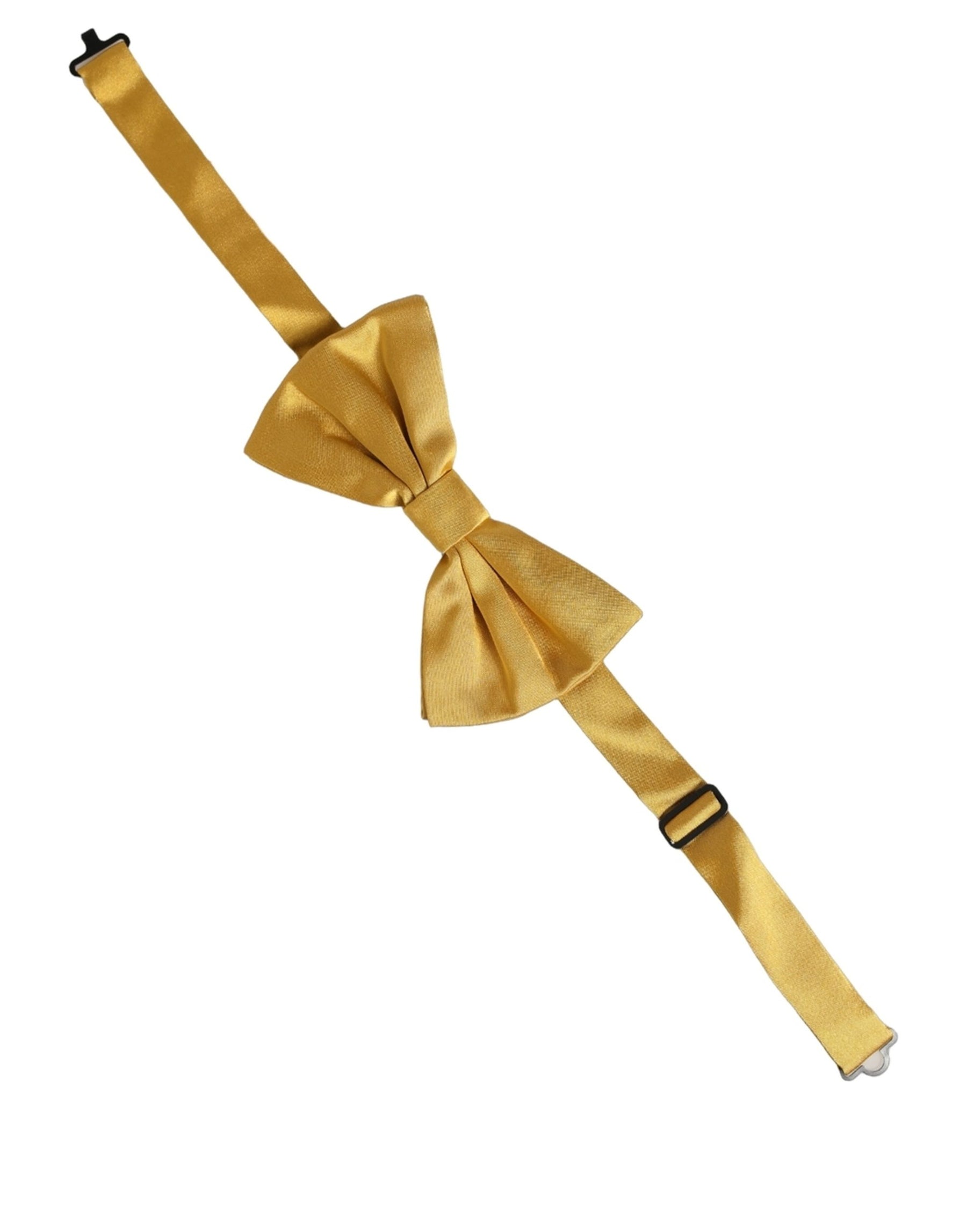 Dolce & Gabbana Men Yellow 100% Silk Adjustable Neck Papillon Bow Tie | Regal Royce