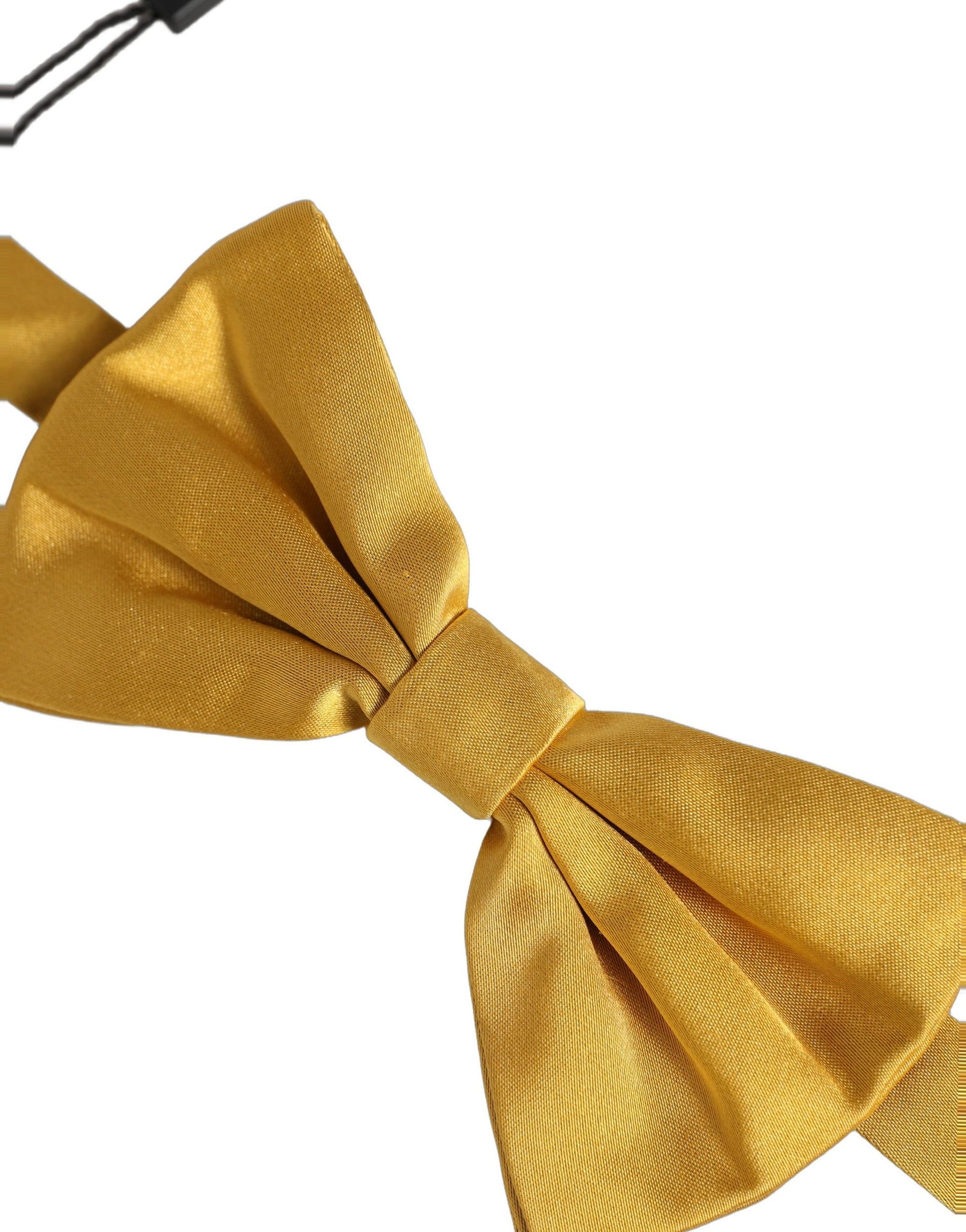 Dolce & Gabbana Men Yellow 100% Silk Adjustable Neck Papillon Bow Tie | Regal Royce