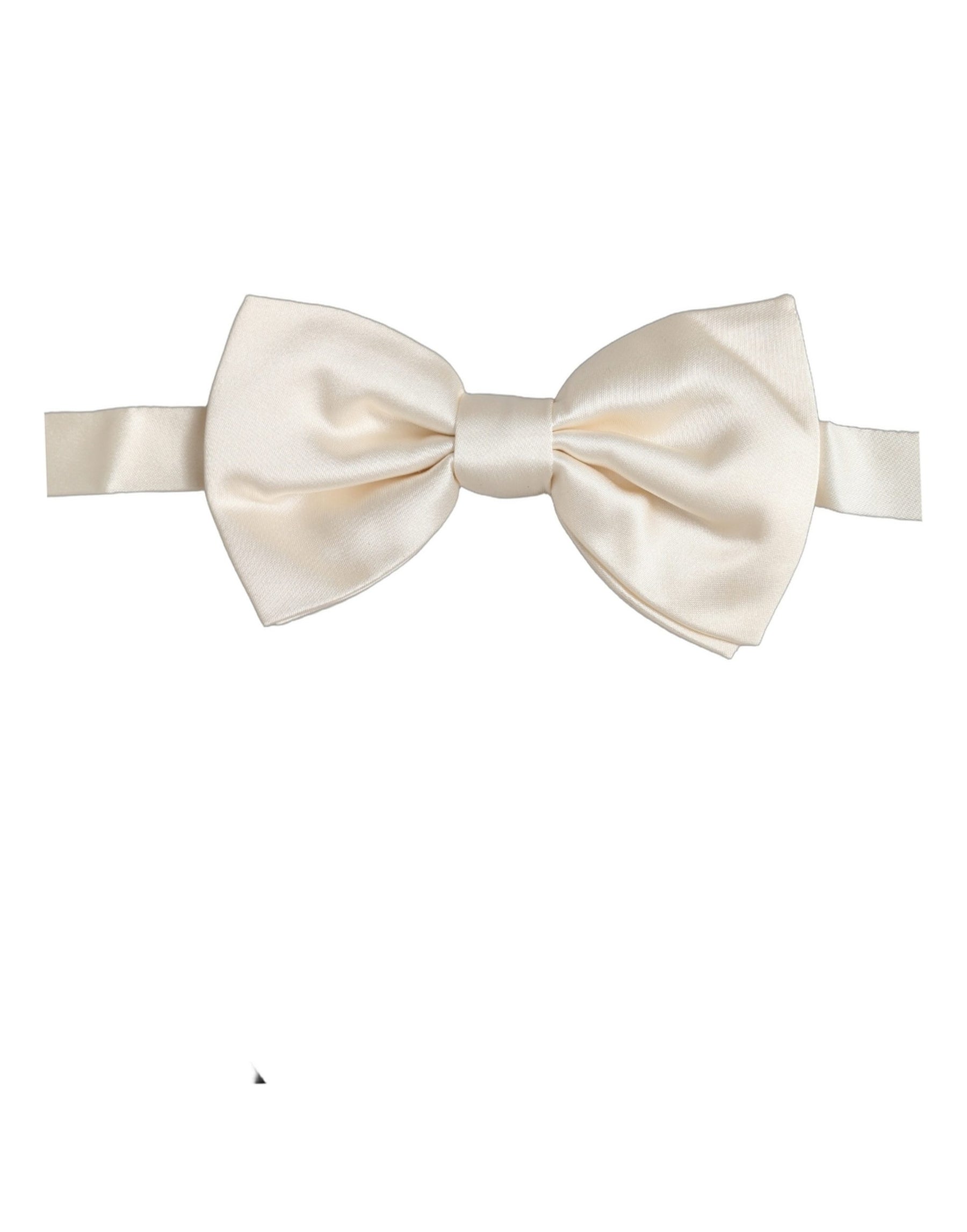 Dolce & Gabbana Men White 100% Silk Adjustable Neck Papillon Bow Tie | Regal Royce