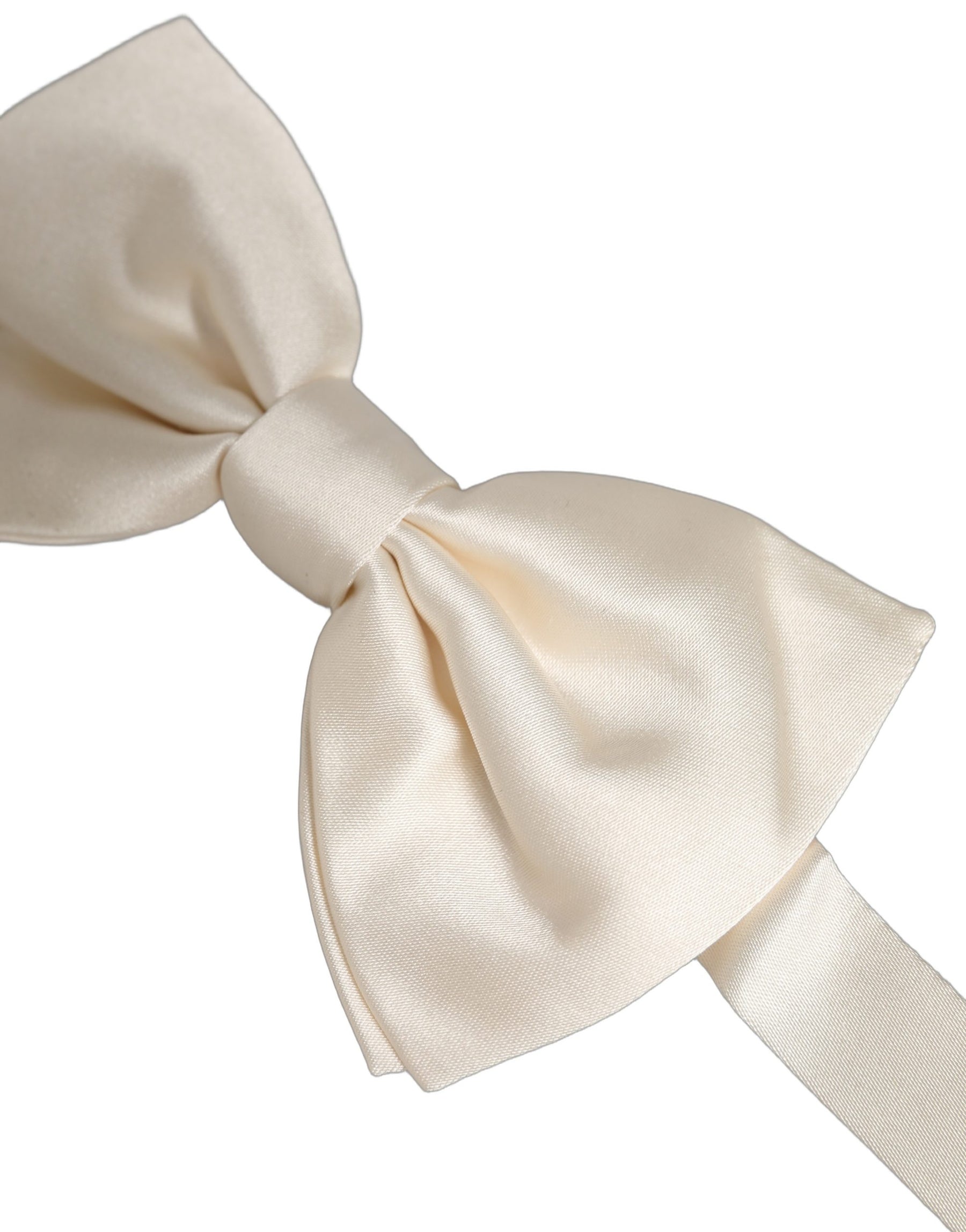 Dolce & Gabbana Men White 100% Silk Adjustable Neck Papillon Bow Tie | Regal Royce