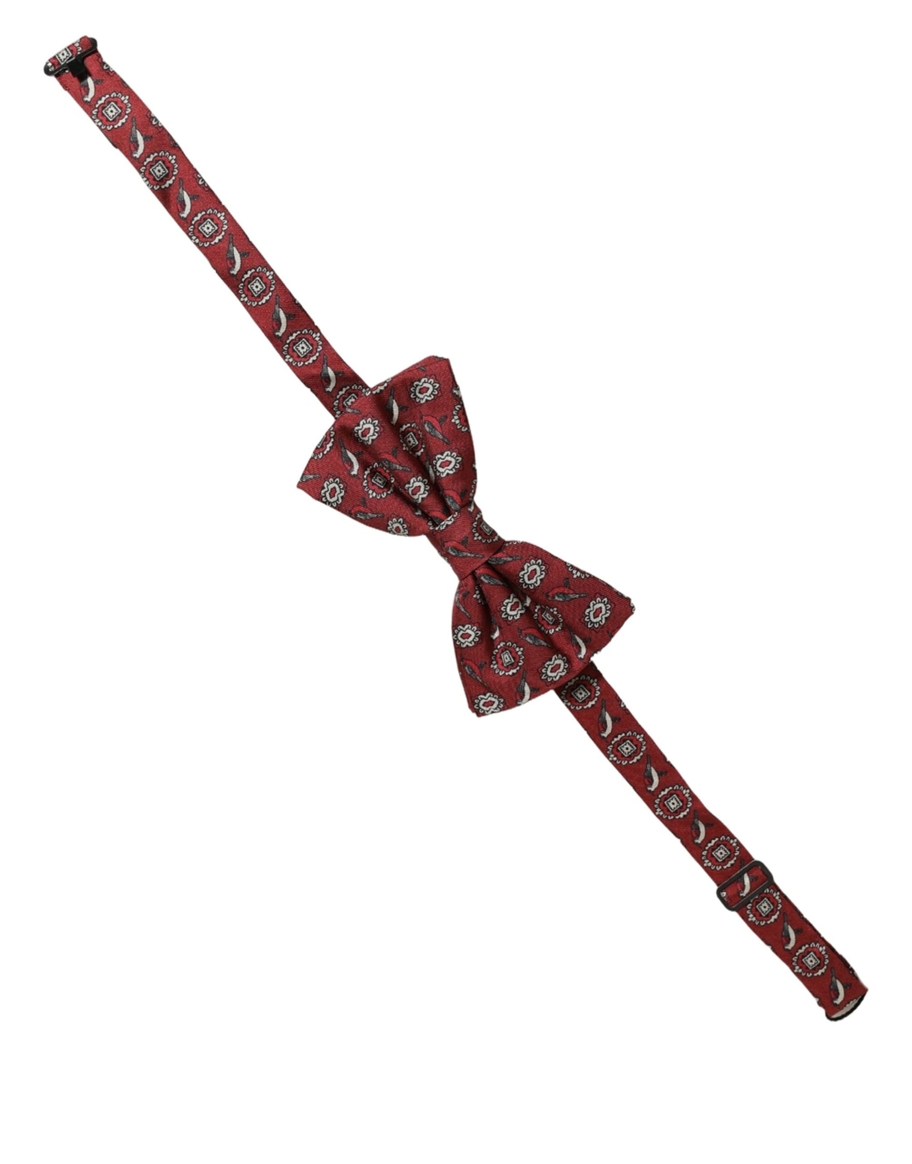 Dolce & Gabbana Men Bordeaux Floral Adjustable Neck Papillon Bow Tie | Regal Royce