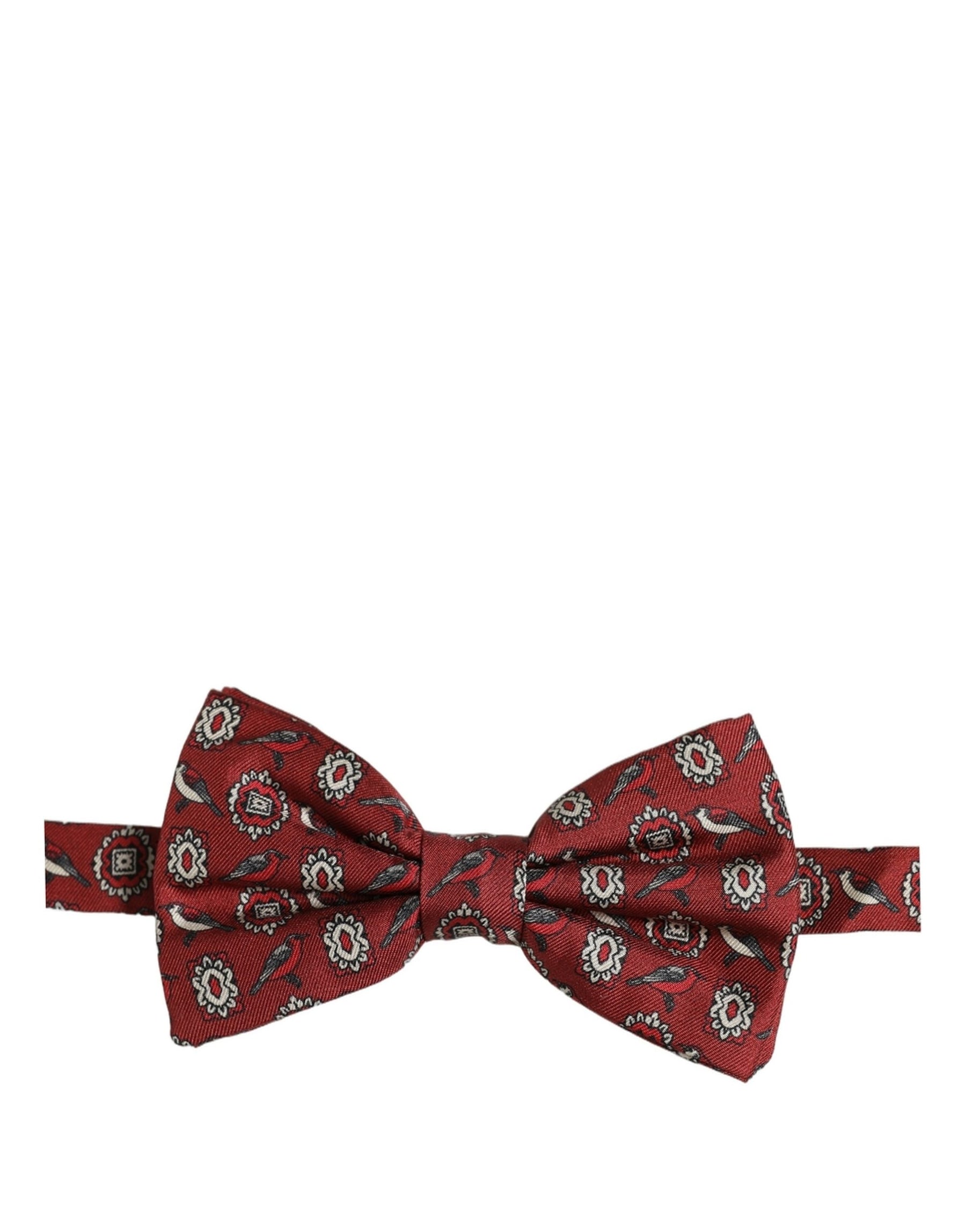 Dolce & Gabbana Men Bordeaux Floral Adjustable Neck Papillon Bow Tie | Regal Royce