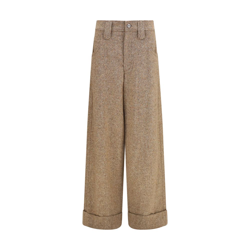 Brunello Cucinelli Beige Wool Oves Aries Casual Pants | Regal Royce